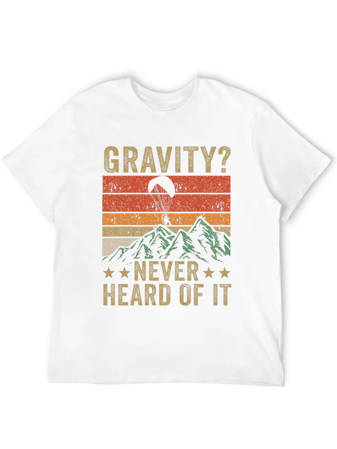Black Gravity? Never Heard of It! Retro Paragliding T-Shirt view 12