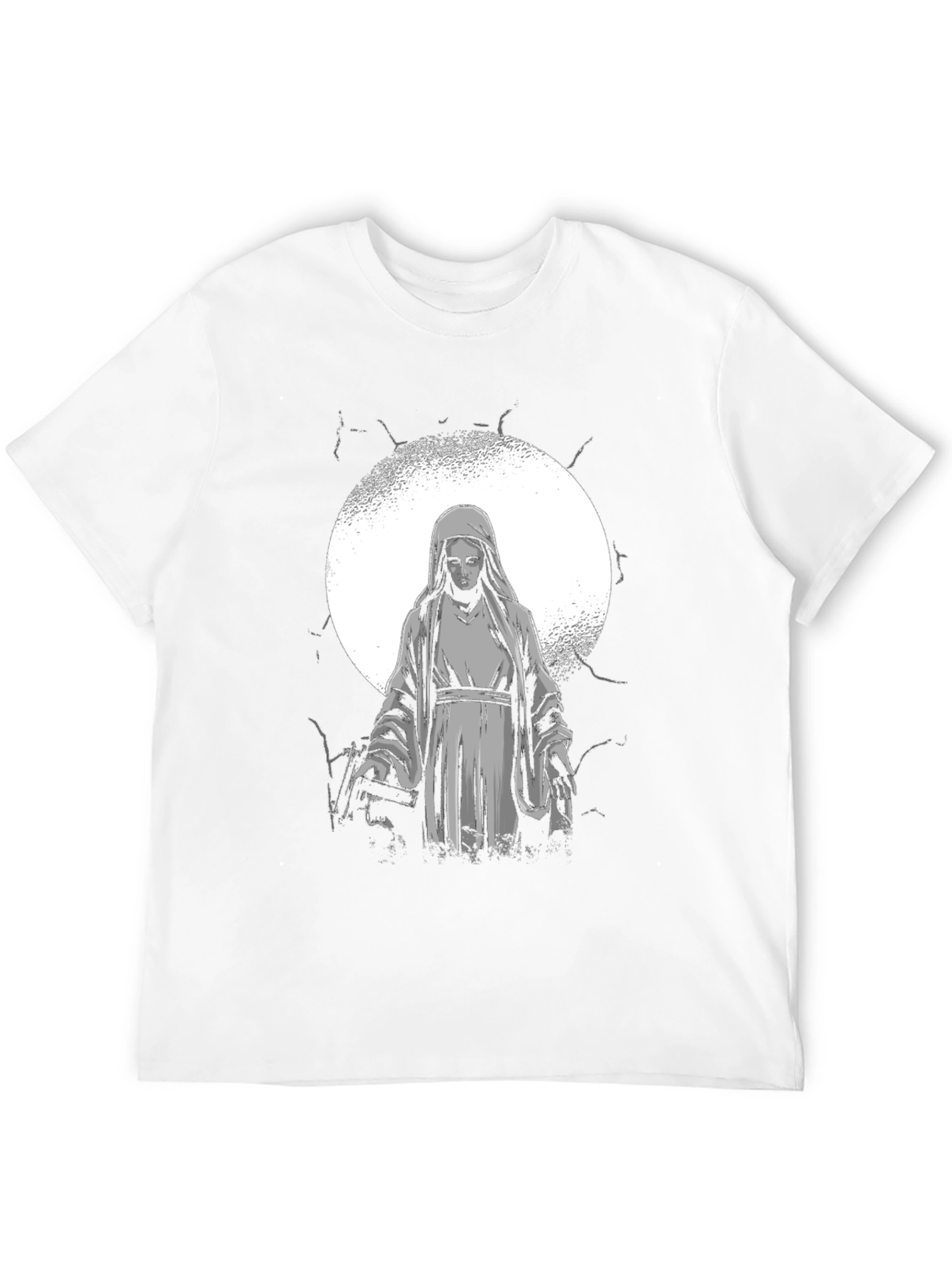 Black Virgin Mary Graphic Print Black T-Shirt view 12