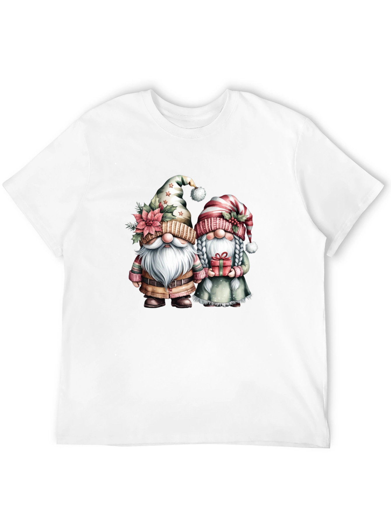 Black Festive Gnome Couple T-Shirt view 12