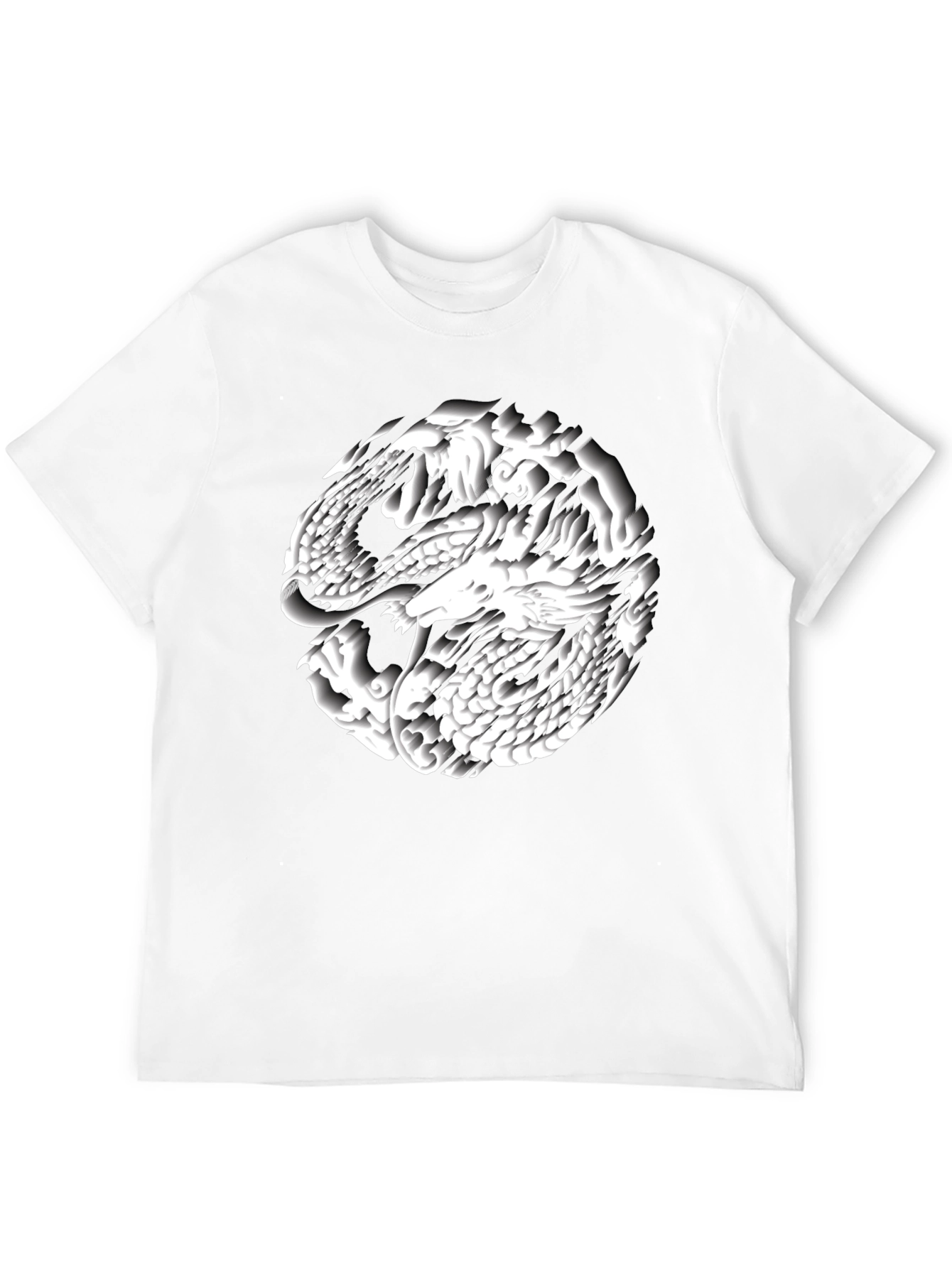 Black Dragon Circle Graphic Tee - Black Cotton Blend view 12