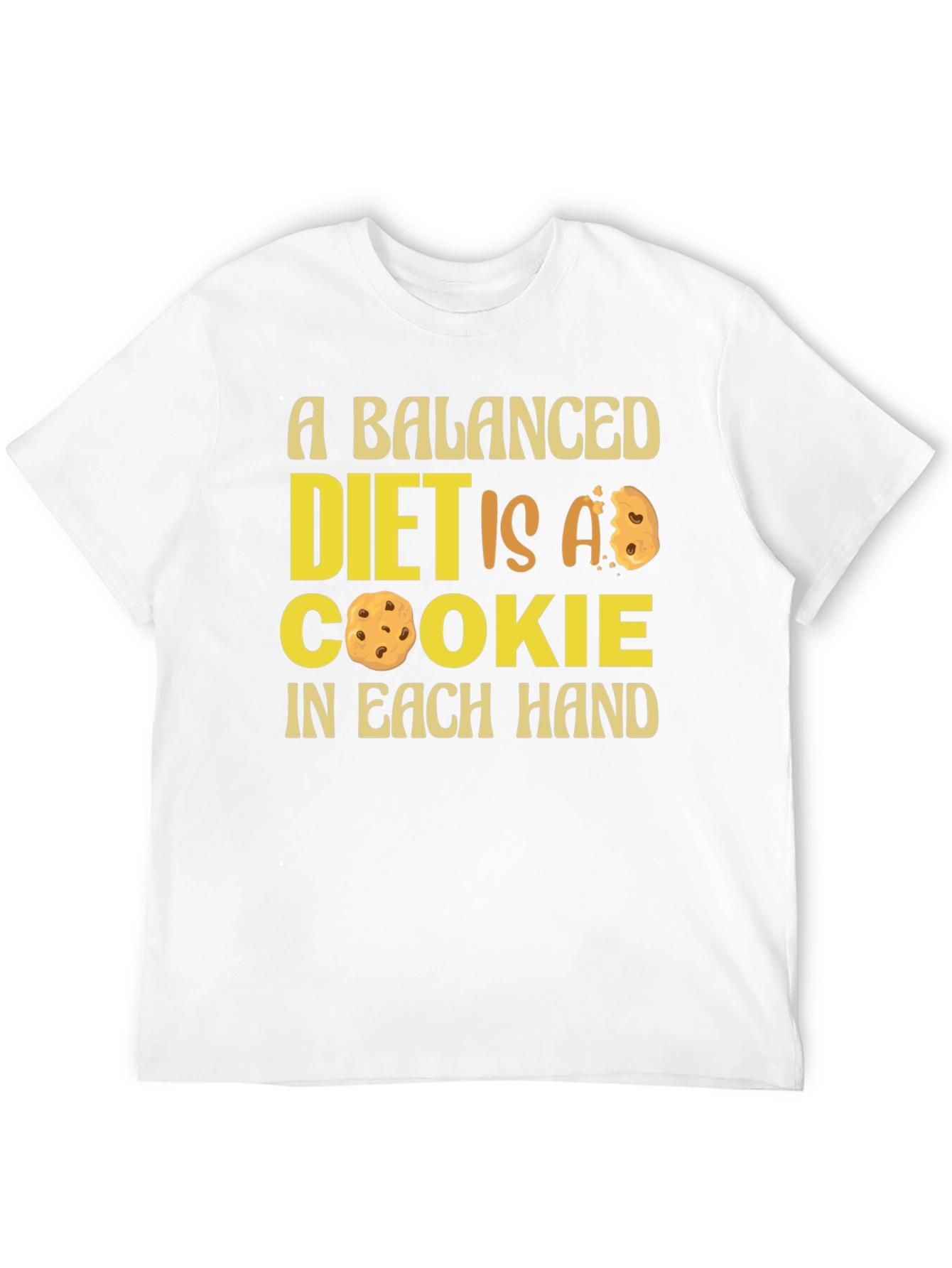 Black Balanced Diet Cookie T-Shirt - Funny Foodie Tee view 12