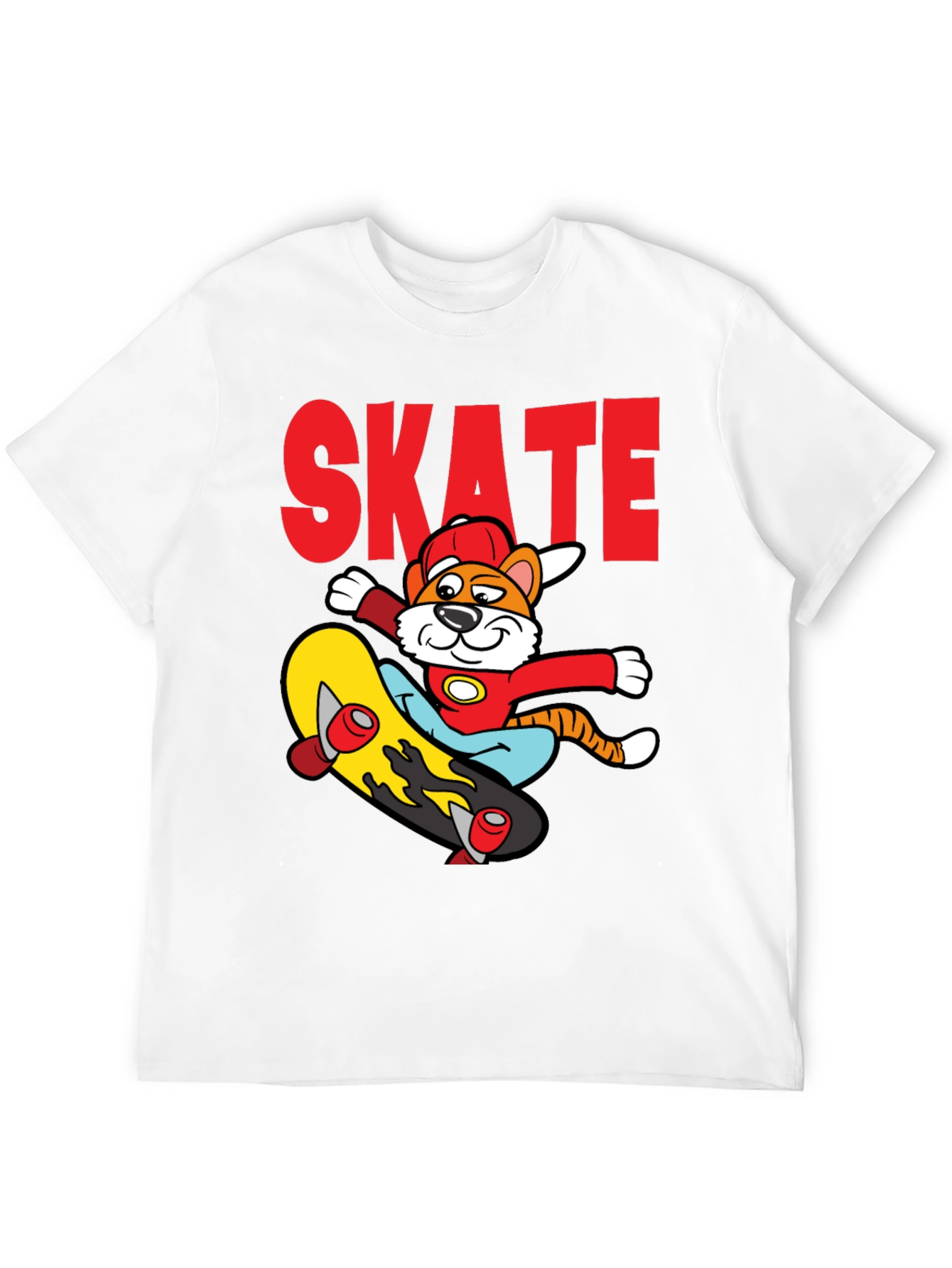 Black Skateboarding Cartoon Tiger Graphic Tee view 12