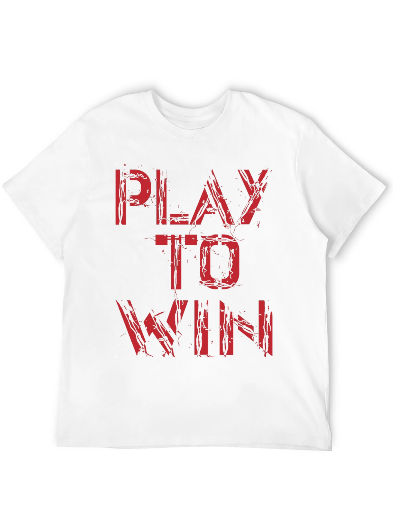 Black Play to Win Graphic Tee - Bold Red Print, Black Cotton view 12