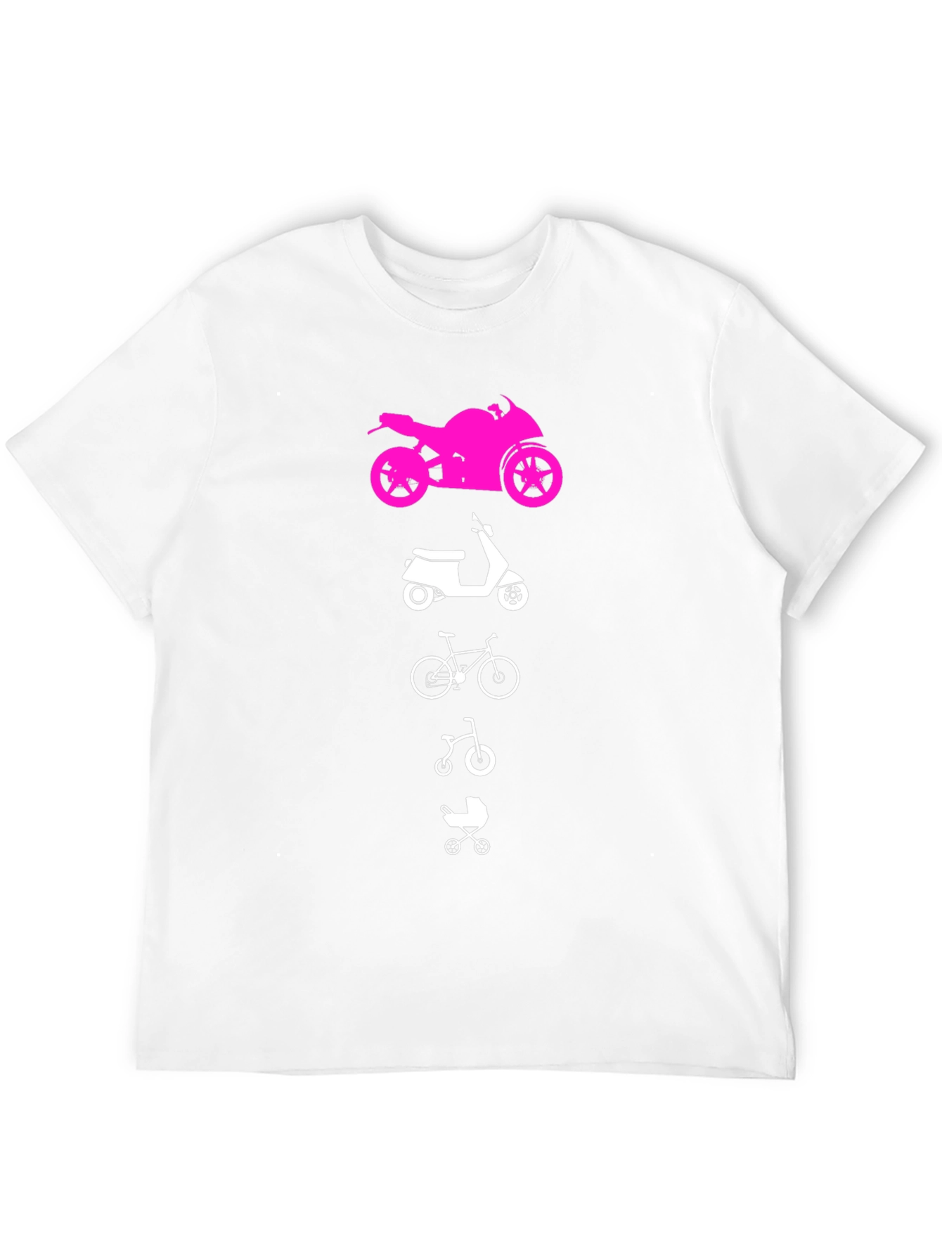Black Evolution of Man Tee: Motorcycle, Scooter, Bike, Baby Carriage view 12