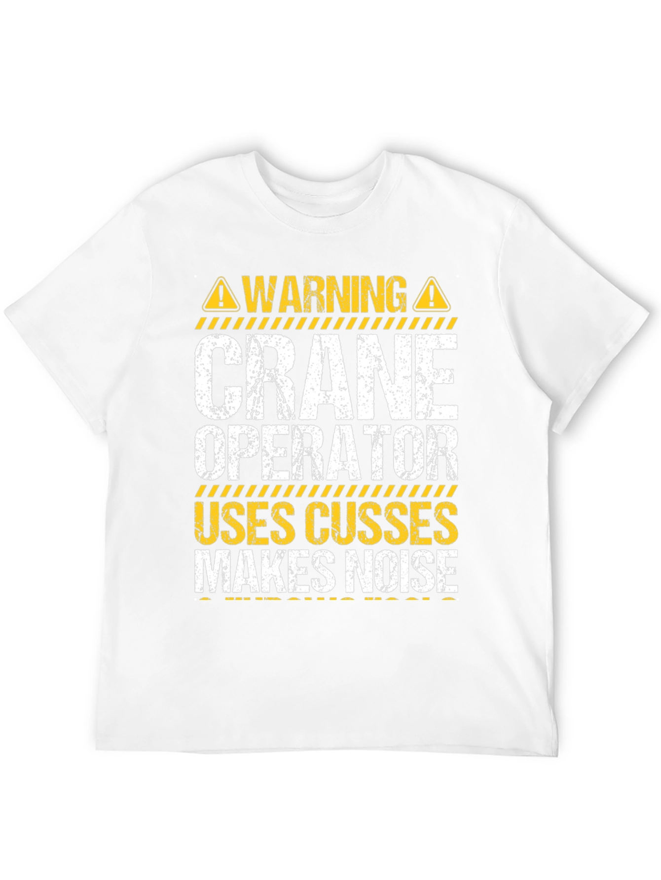 Black Warning Crane Operator T-Shirt view 12