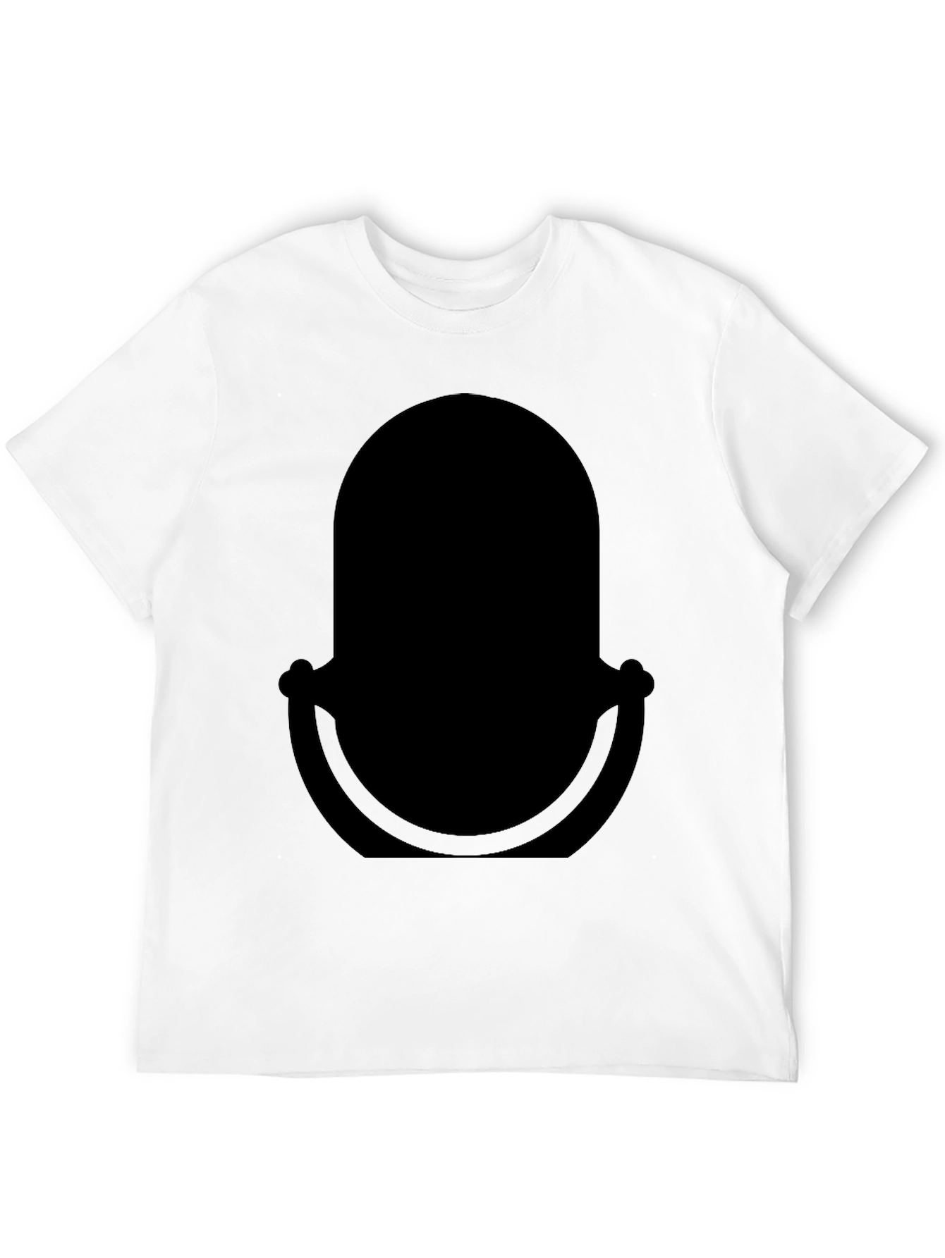 Black Classic Black T-Shirt with Retro Microphone Design view 12