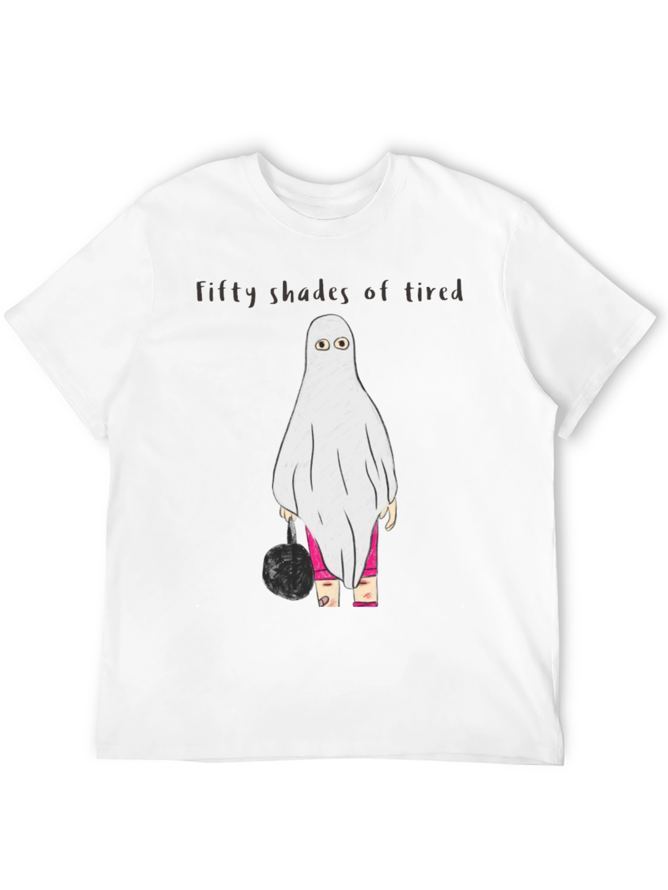Black Funny Ghost T-Shirt - Fifty Shades of Tired view 12