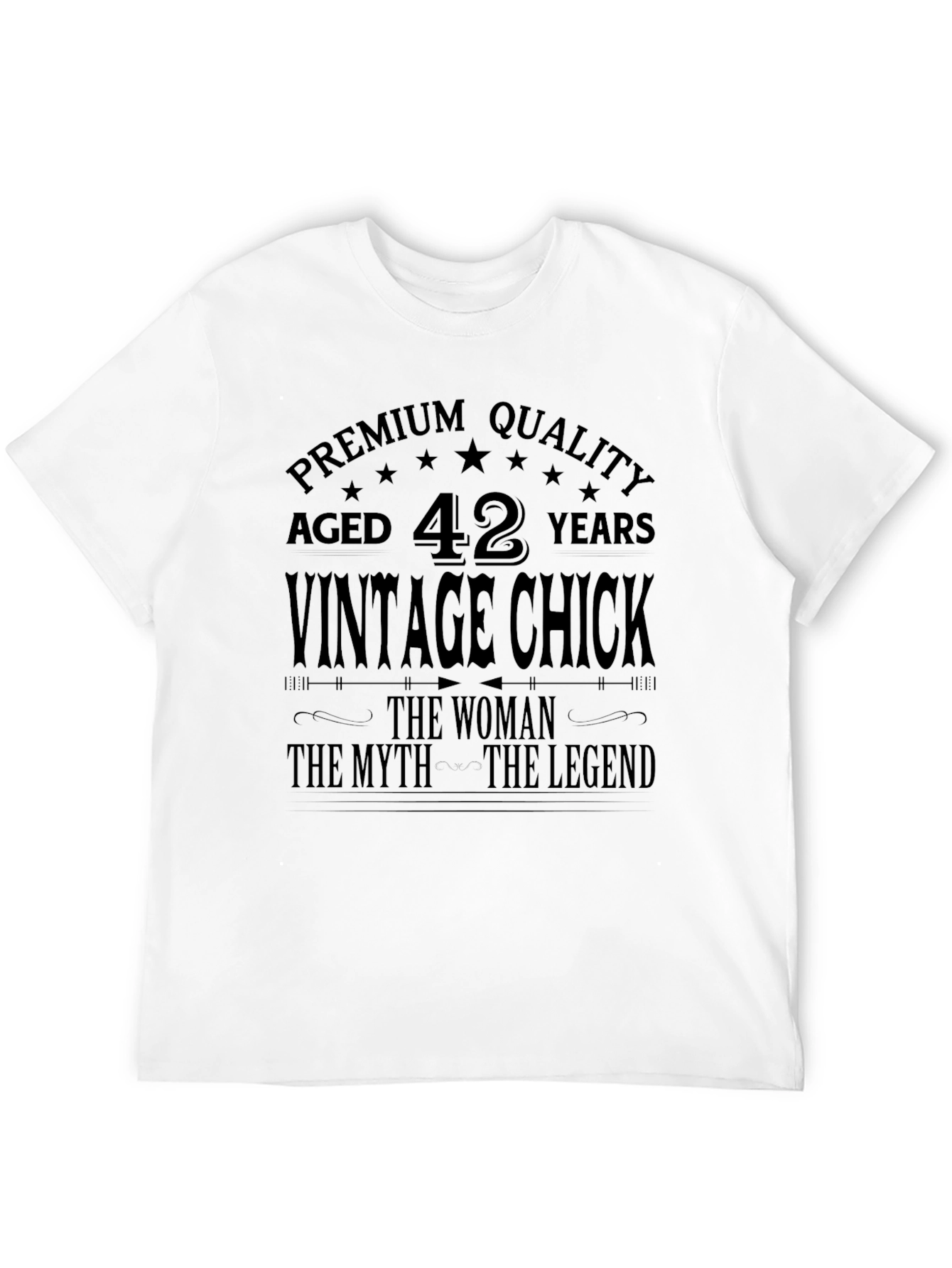 Black Vintage Chick 42nd Birthday Premium Quality T-Shirt view 12