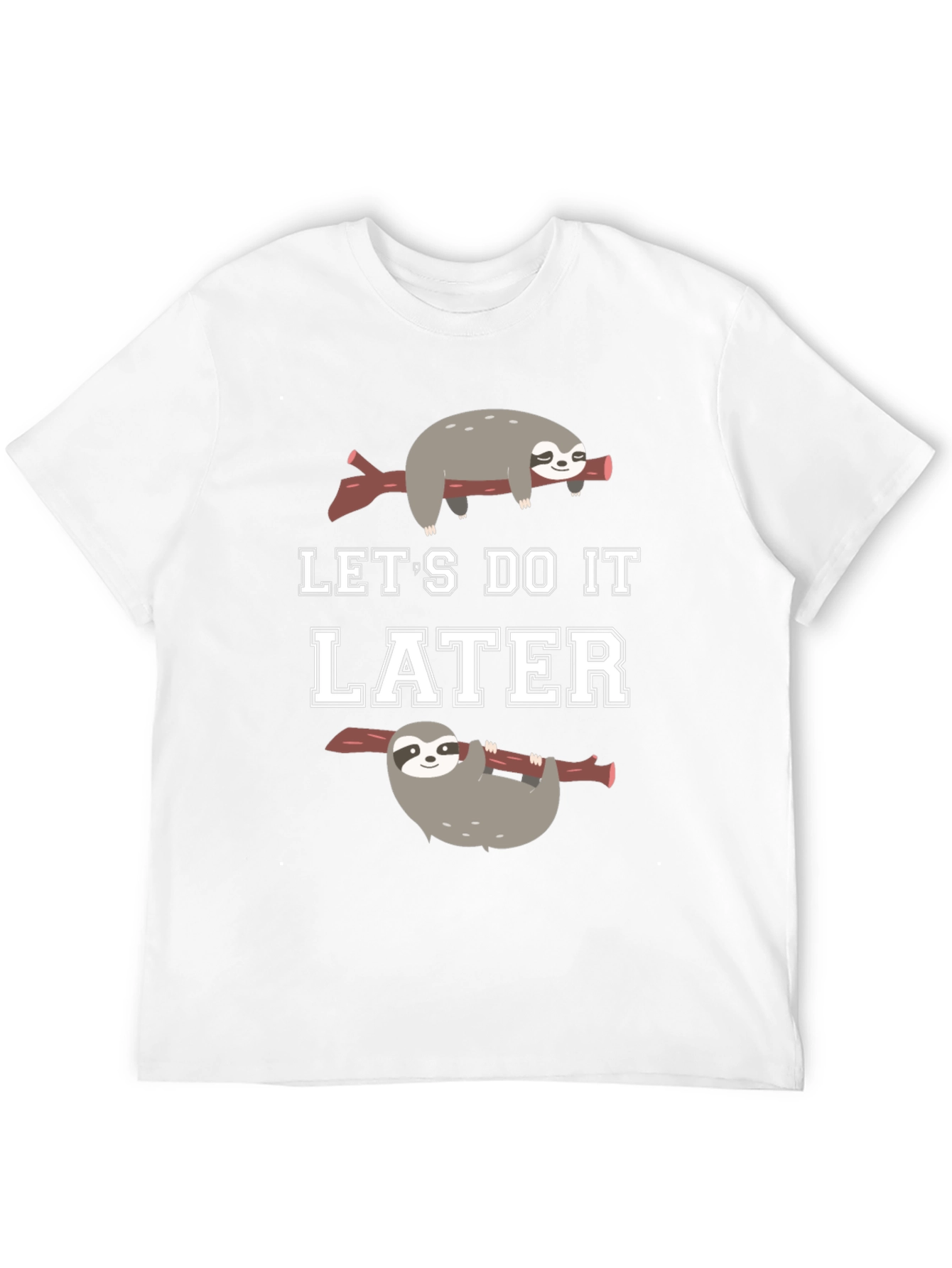 Black Let's Do It Later Sloth Graphic T-Shirt view 12