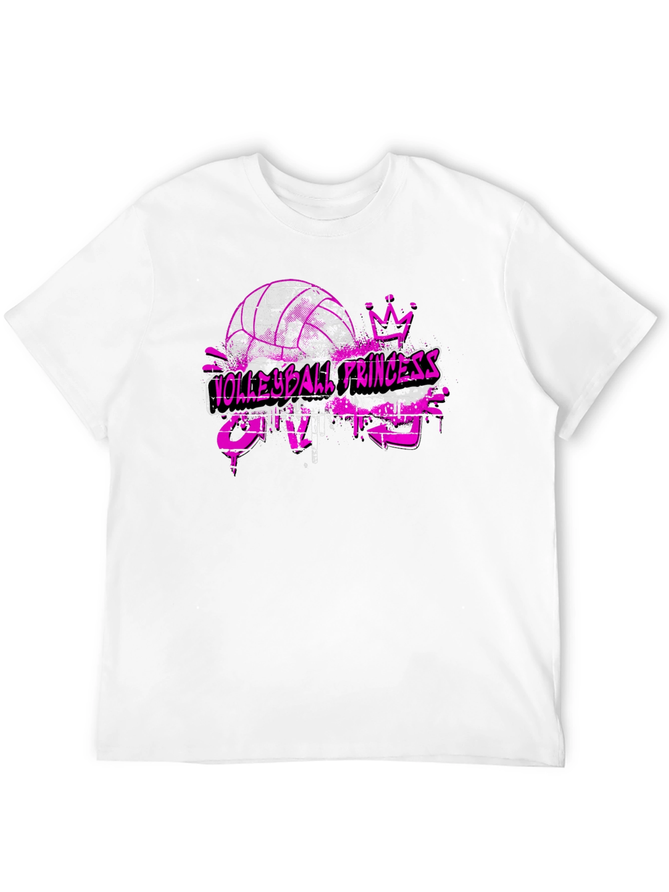 Black Volleyball Princess Crazy T-Shirt view 12