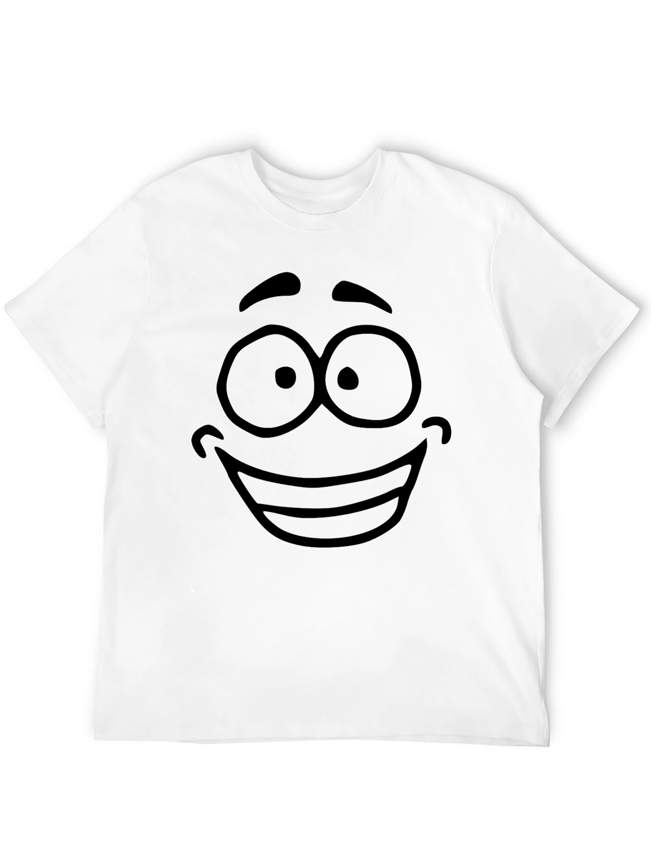 Black Funny Cartoon Face Black T-Shirt view 12