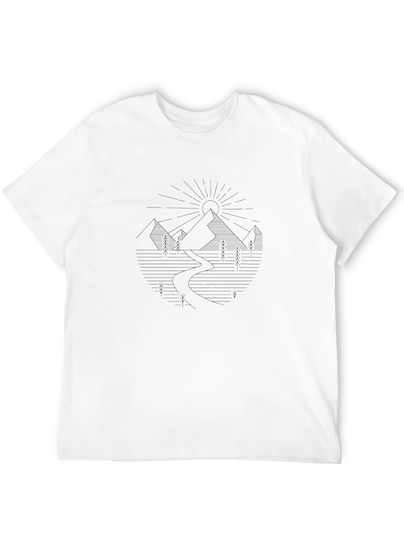 Black Mountainscape Graphic Tee - Black view 12