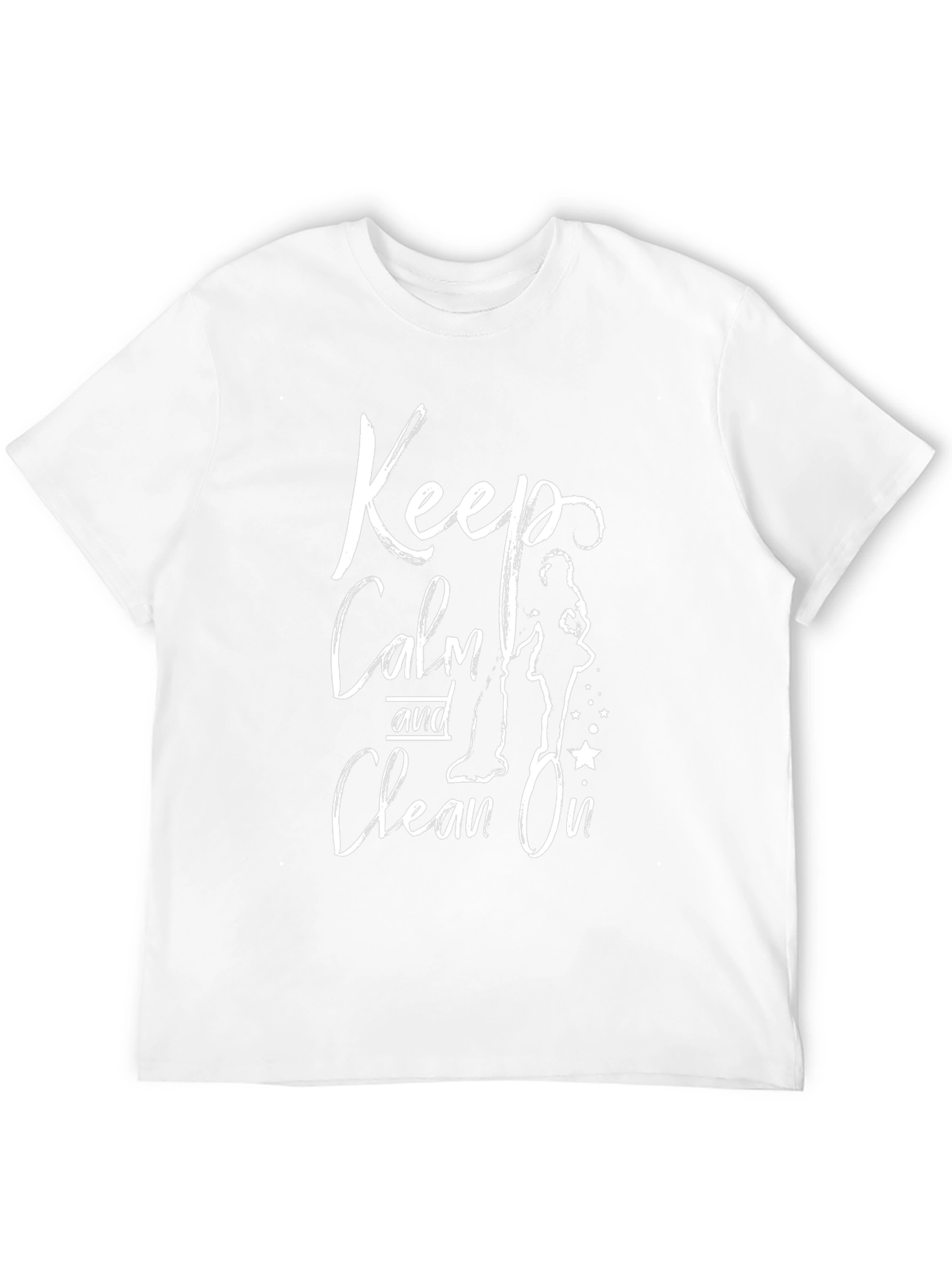 Black Keep Calm and Clean On T-Shirt view 12