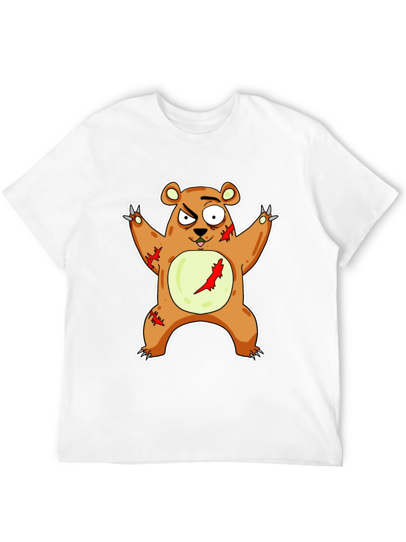 Black Zombie Bear T-Shirt - Men's Black Tee view 12