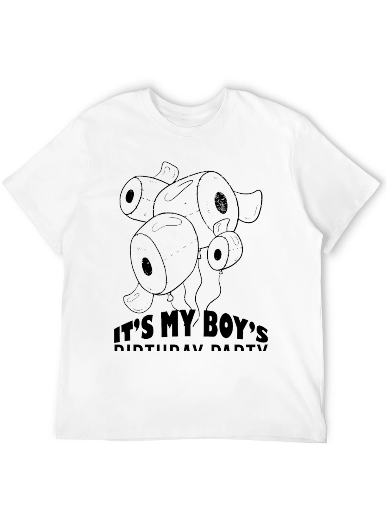 Black It's My Boy's Birthday Party T-Shirt view 12