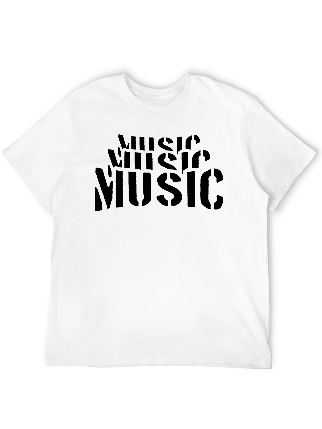 Black Men's Black "Music" Graphic T-Shirt view 12