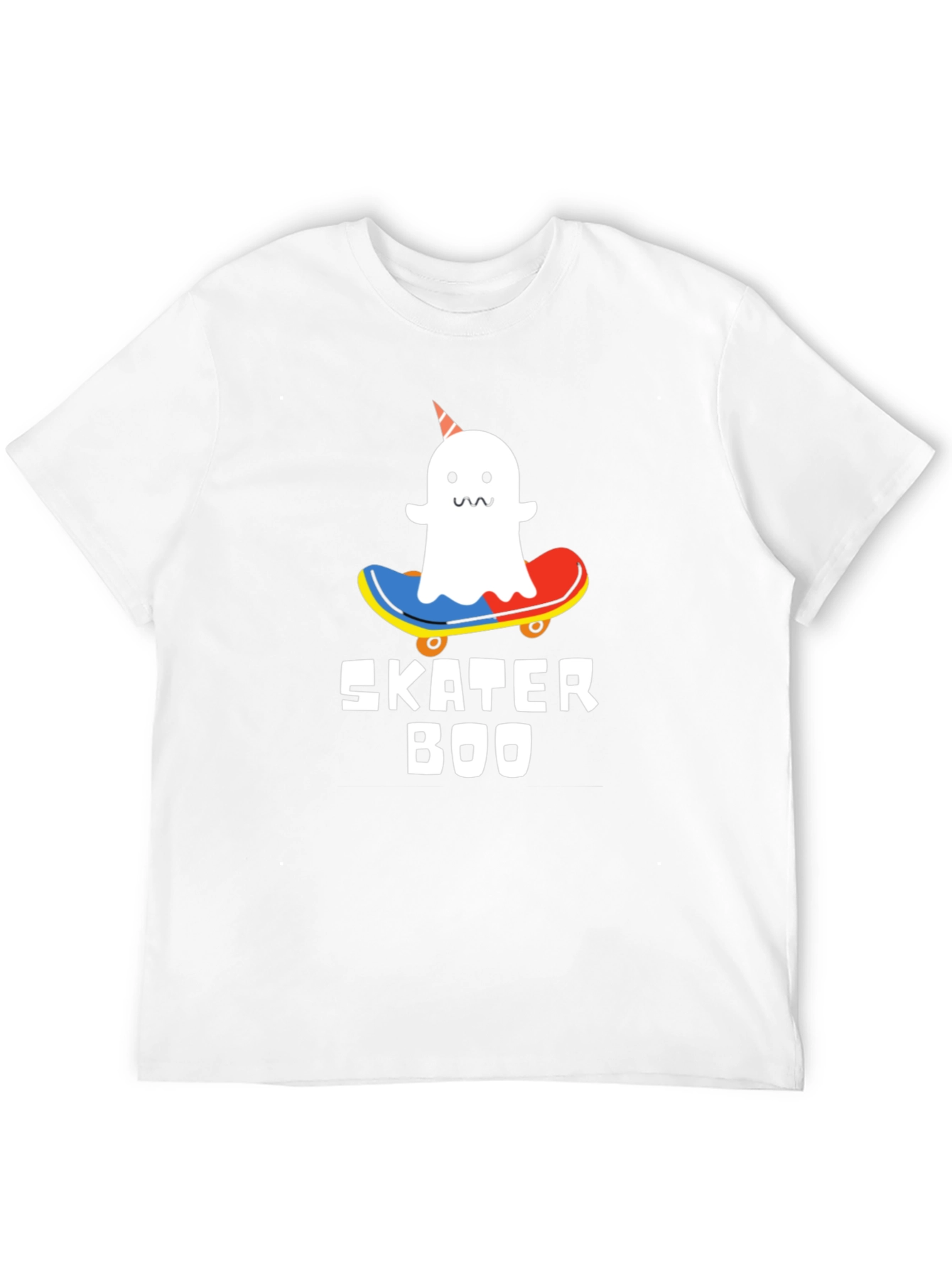 Black Skater Boo T-Shirt - Ghost on Skateboard view 12