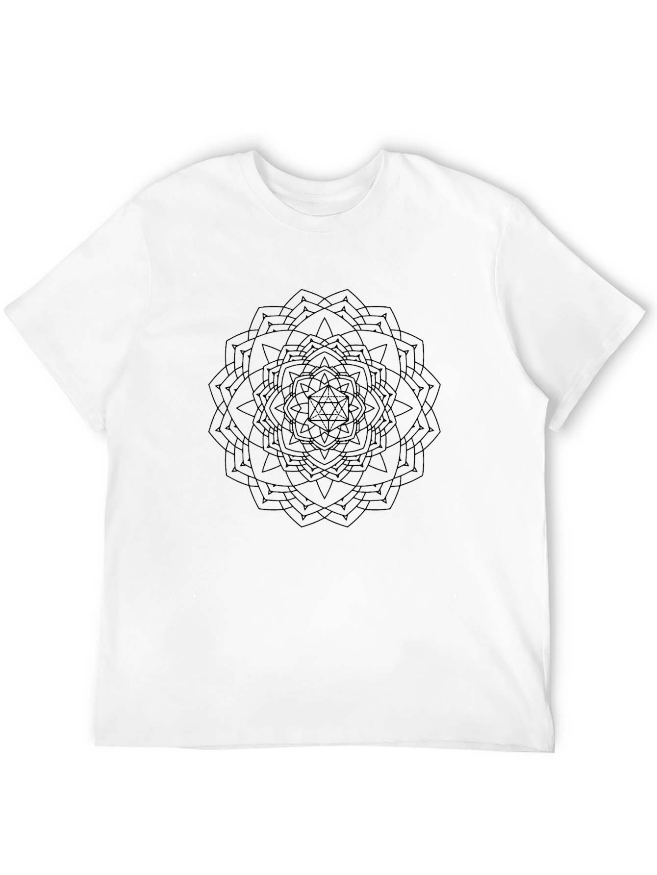 Black Geometric Mandala T-Shirt view 12