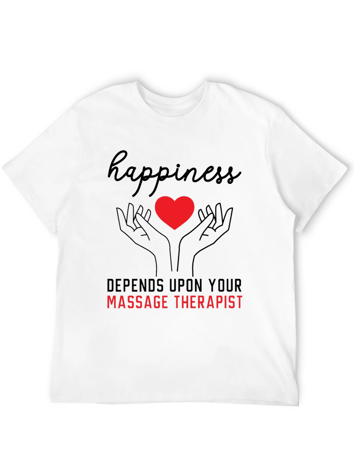 Black Happiness Massage Therapist T-Shirt view 12