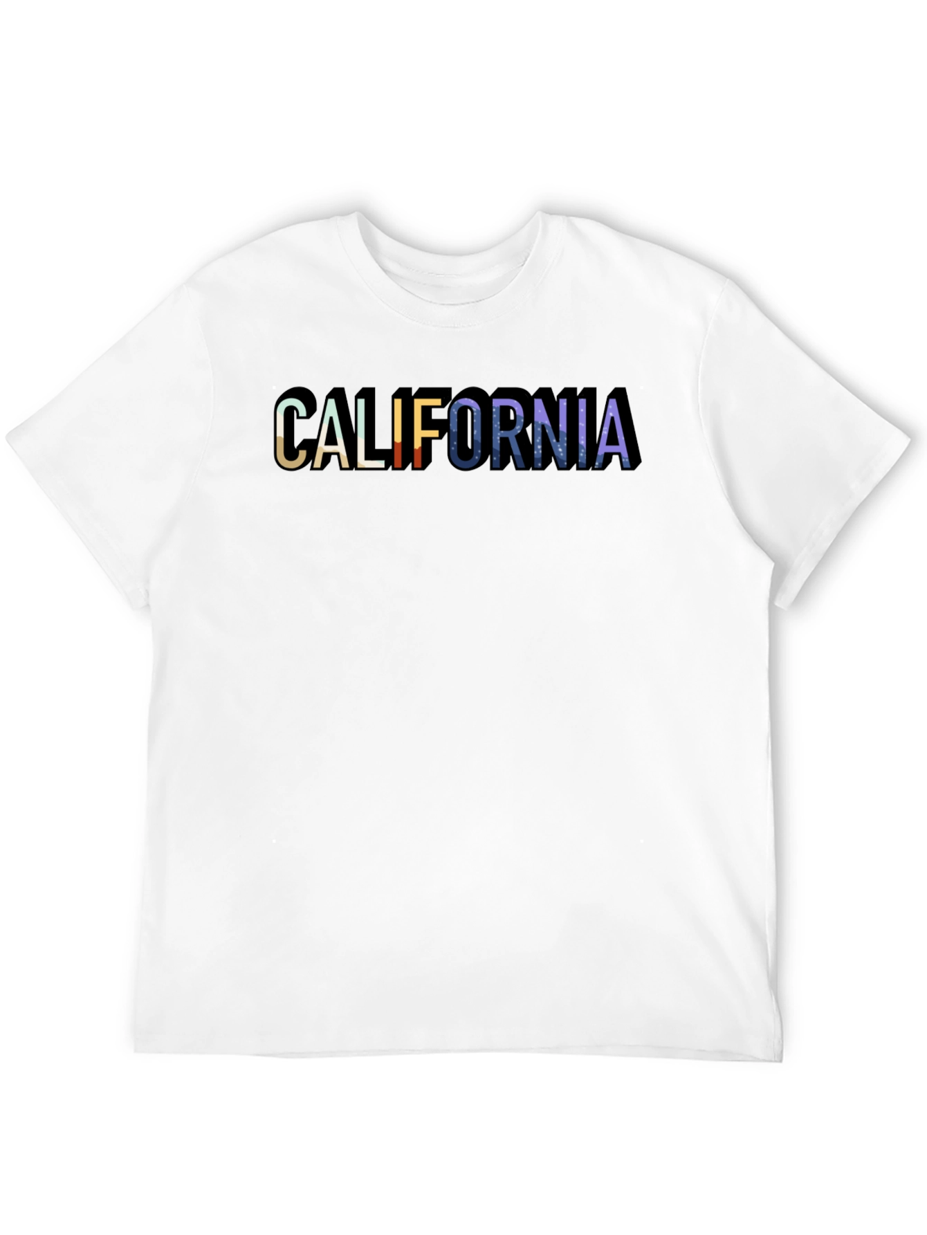 Black California Graphic Print Crew Neck T-Shirt view 12