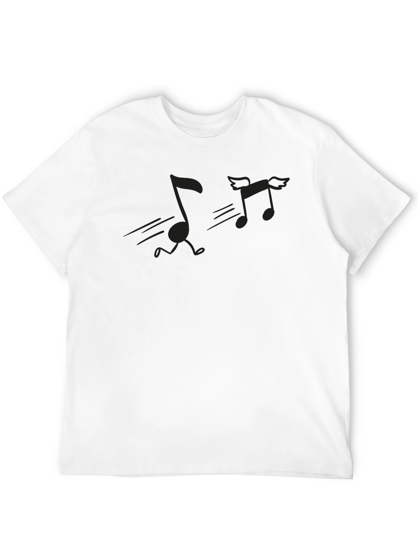 Black Musical Notes Graphic Tee - Black Crewneck T-Shirt view 12