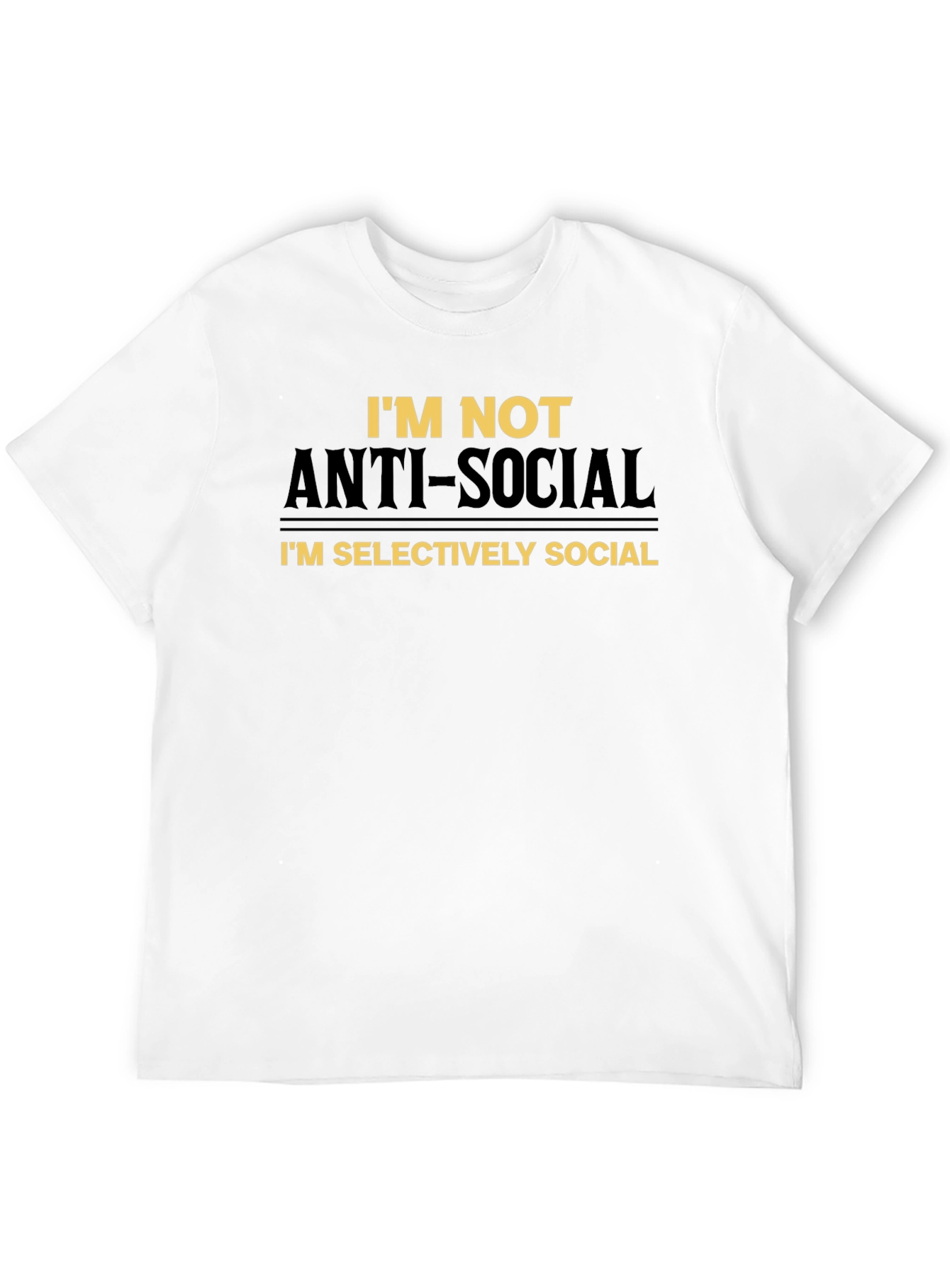 Black Anti-Social? Selectively Social T-Shirt view 12
