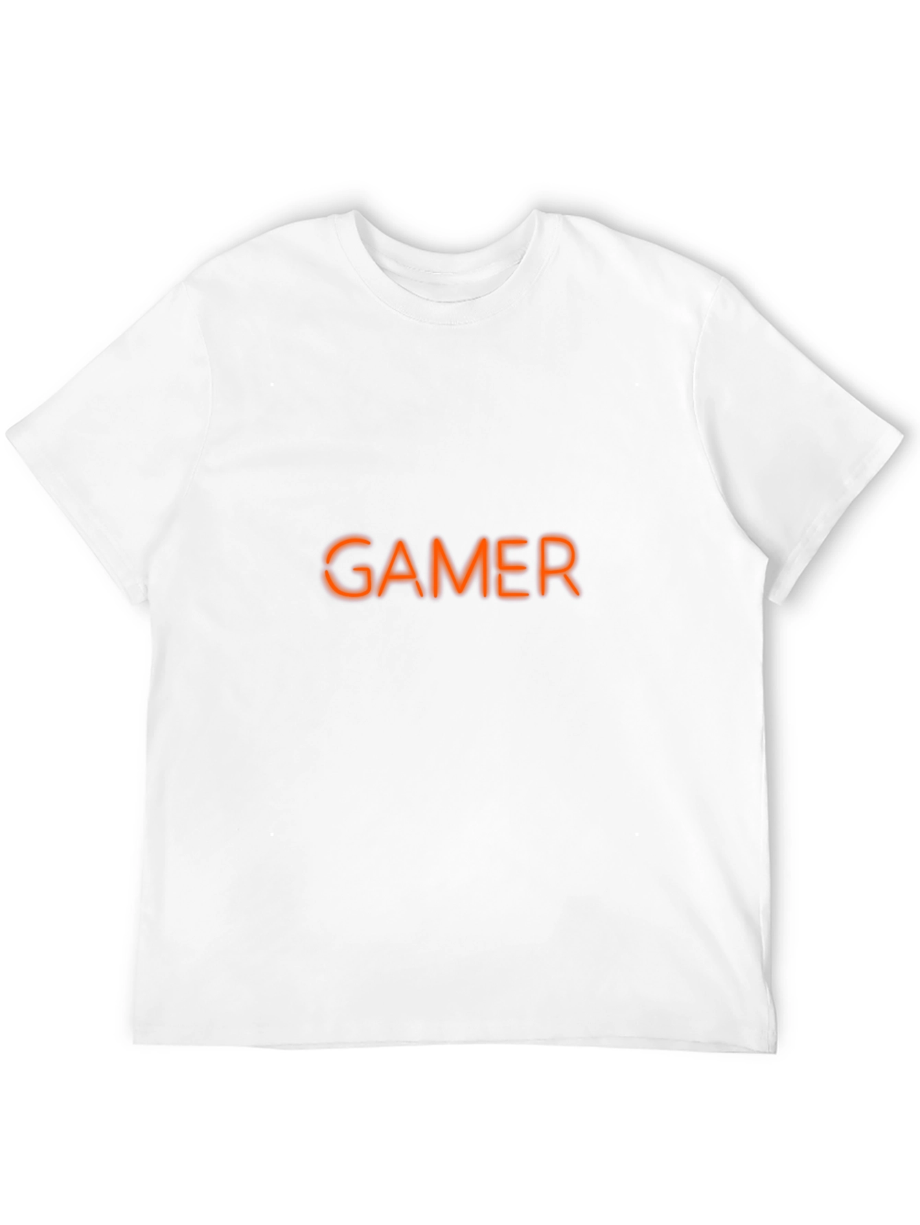 Black Gamer T-Shirt - Neon Orange Graphic Tee view 12