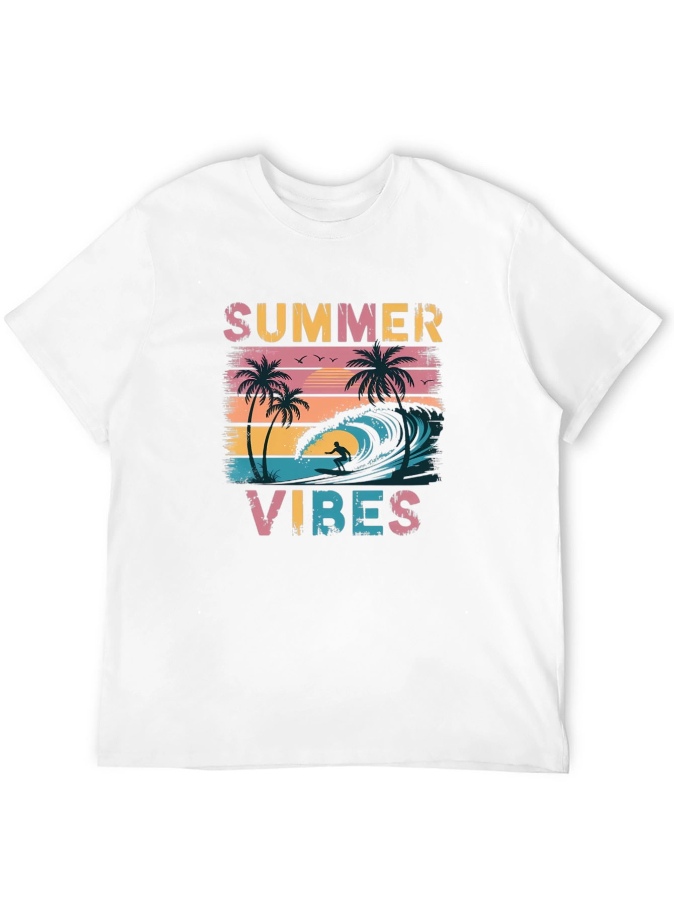 Black Summer Vibes Graphic Tee - Black Casual T-Shirt view 12