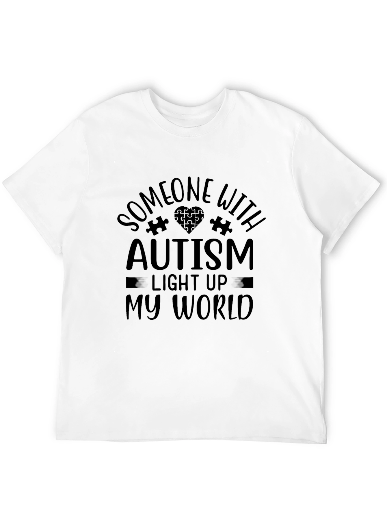 Black Autism Awareness Graphic Tee - Light Up My World view 12