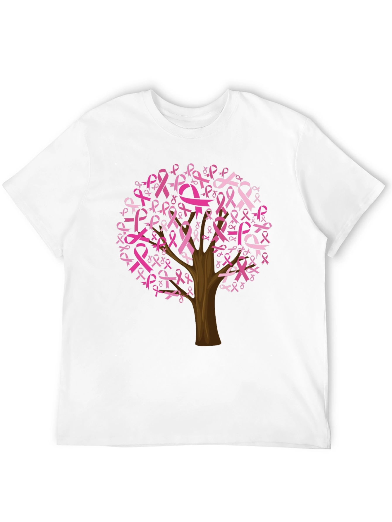 Black Breast Cancer Awareness Ribbon Tree Black Tee view 12