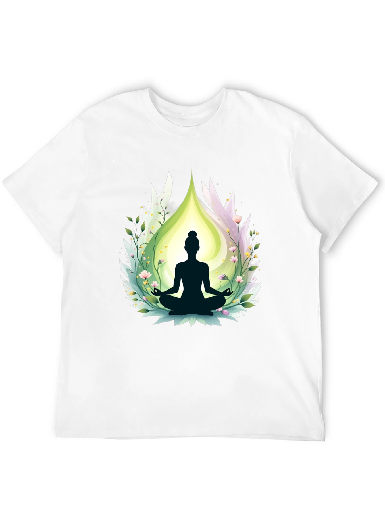 Black Meditative Bliss T-Shirt - Yoga Design view 12