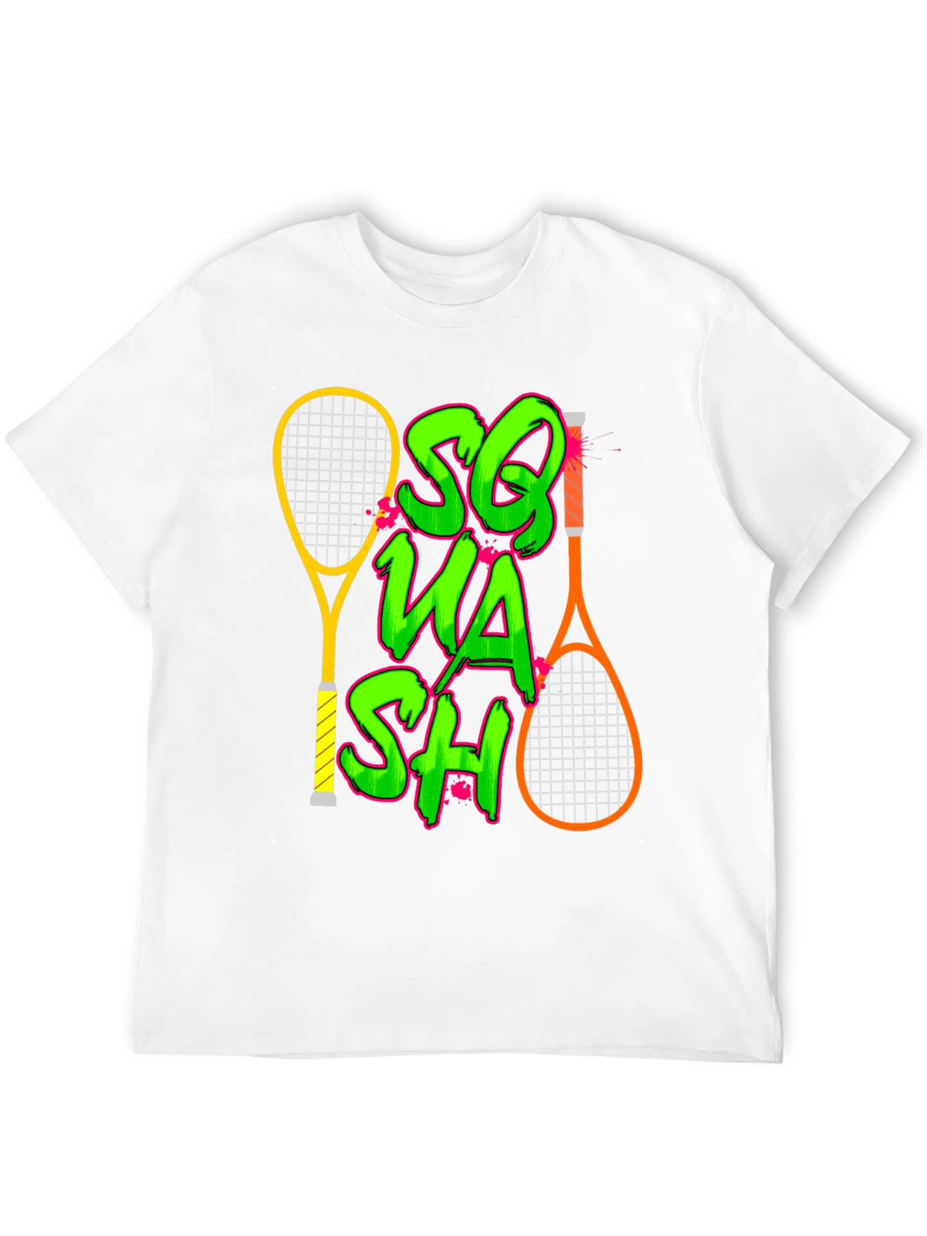 Black Squash Racket Graphic T-Shirt view 12