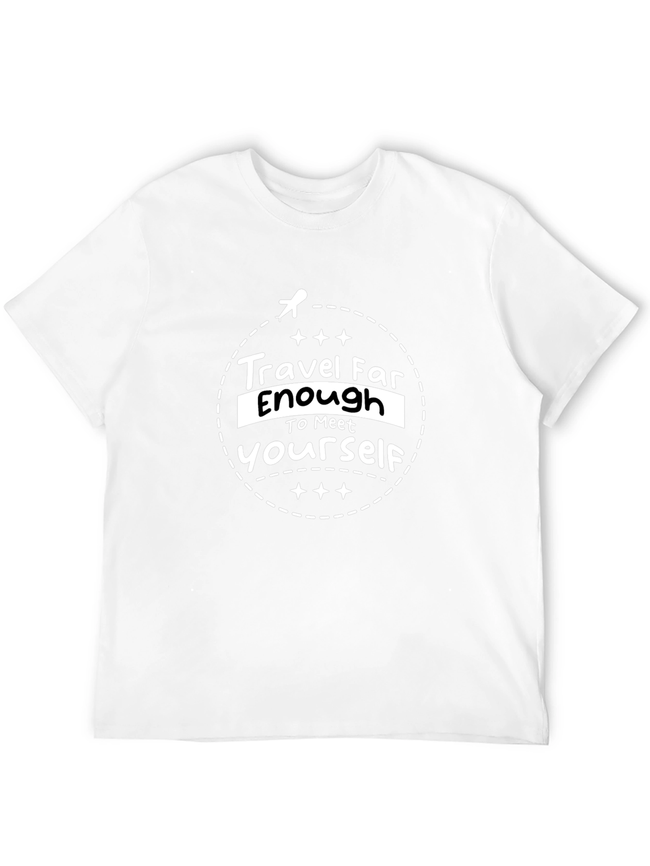 Black Travel Far Enough Graphic T-Shirt view 12