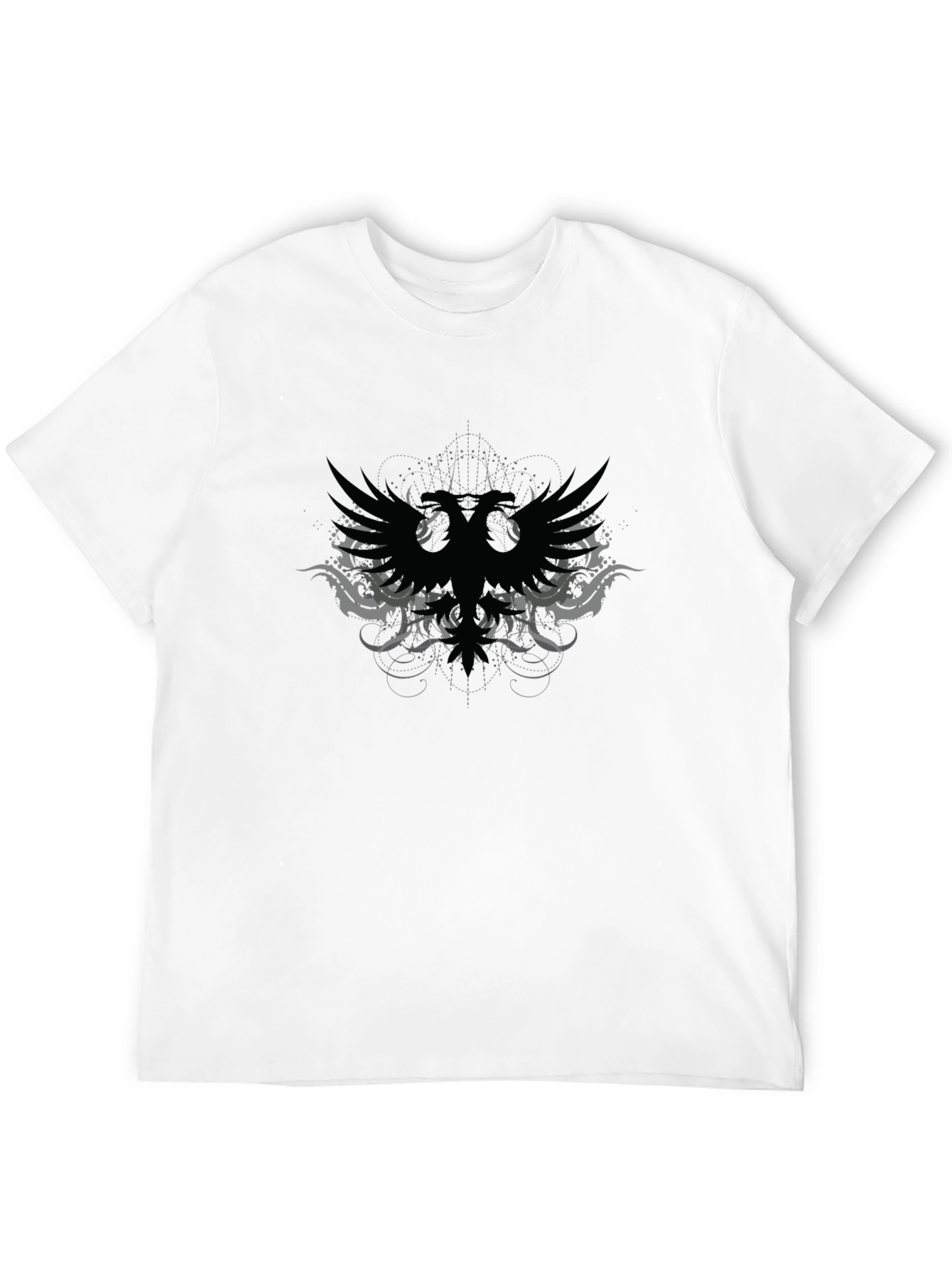 Black Black Graphic Tee - Double Headed Eagle Design view 12
