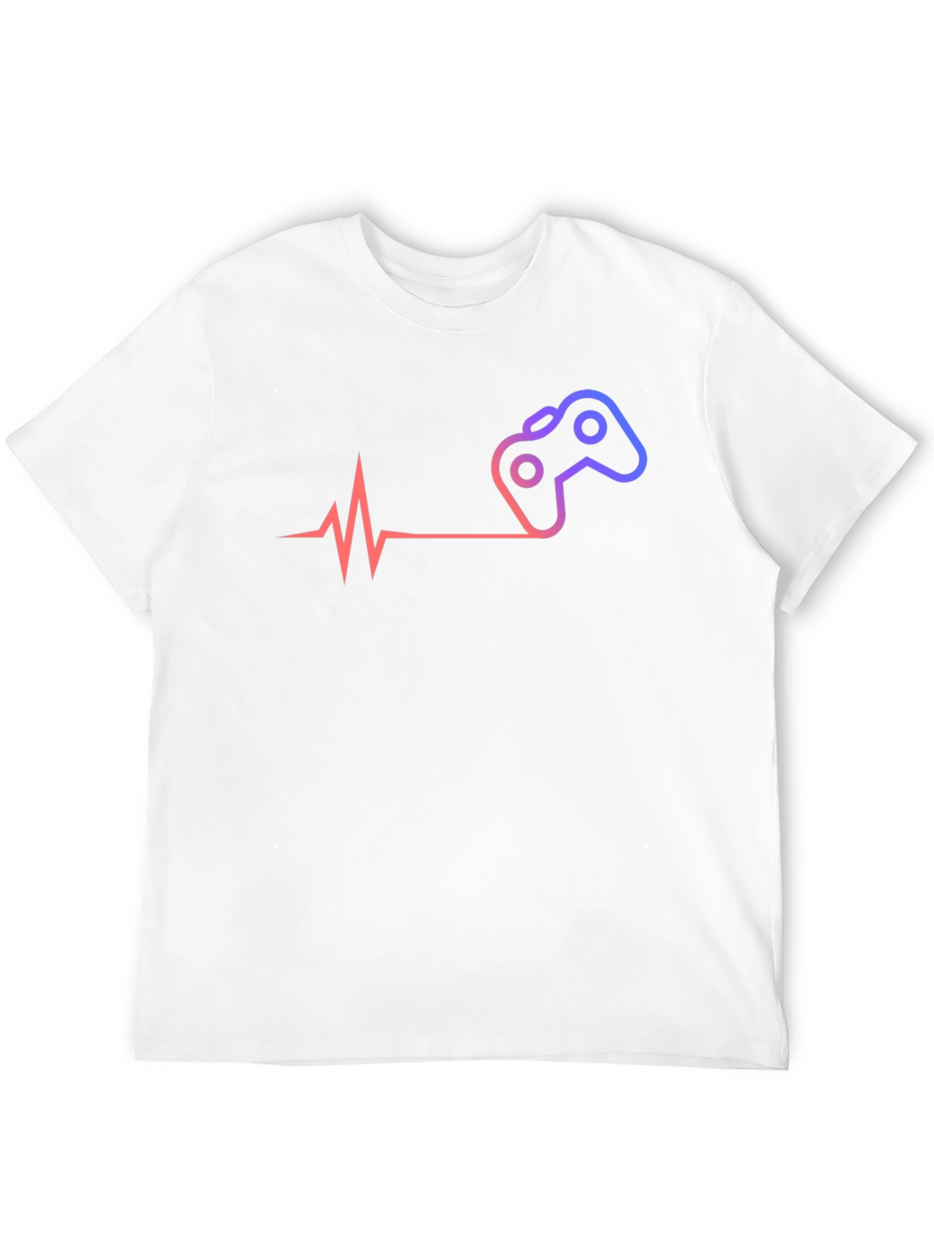 Black Gamer Heartbeat T-Shirt - Black Cotton Tee view 12
