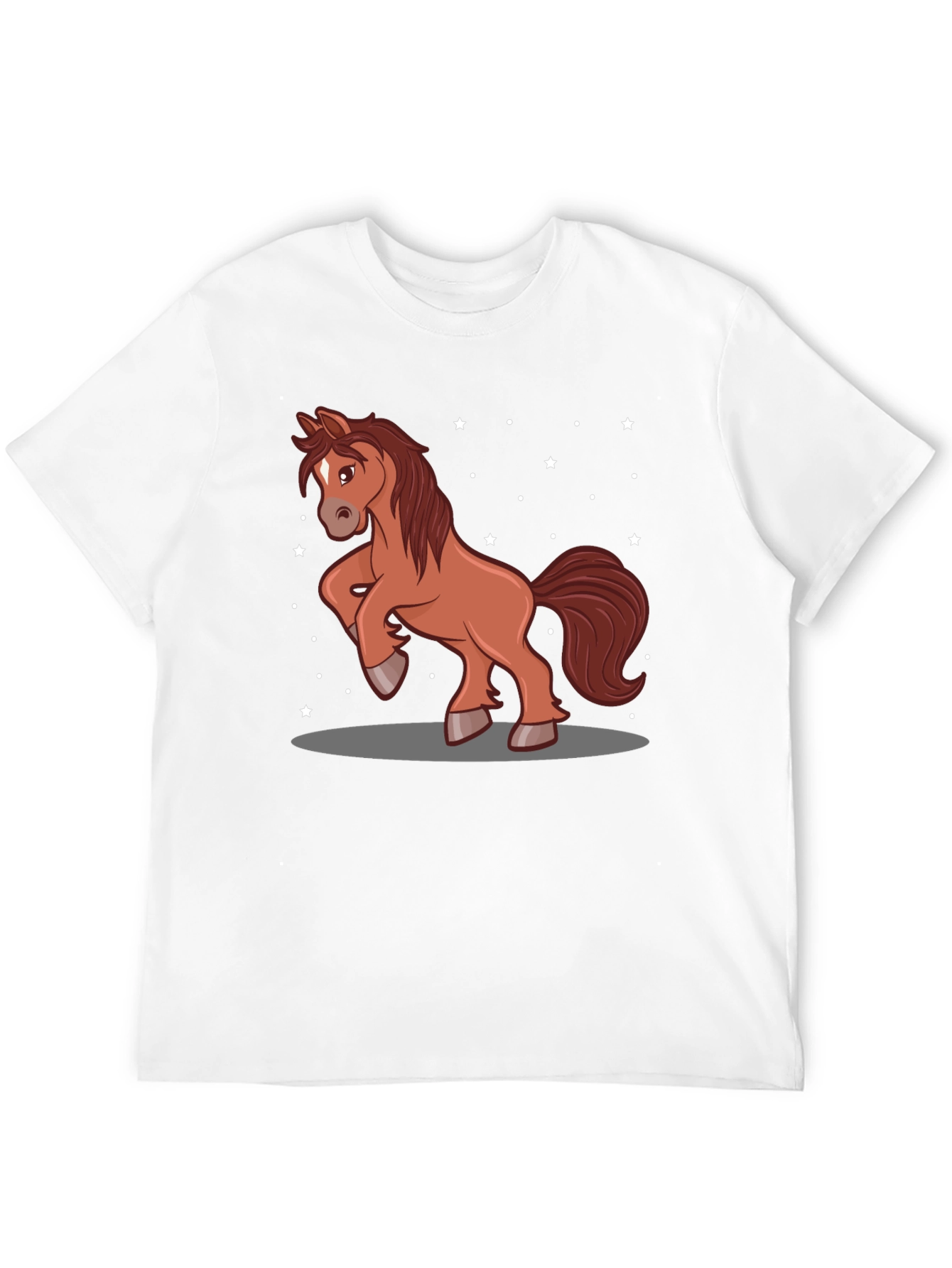 Black Cartoon Horse Graphic Tee - Black Cotton Blend view 12