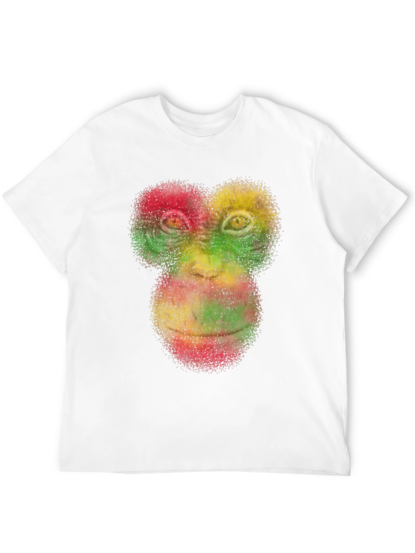 Black Rasta Monkey Face Graphic Tee - Black Cotton T-Shirt view 12