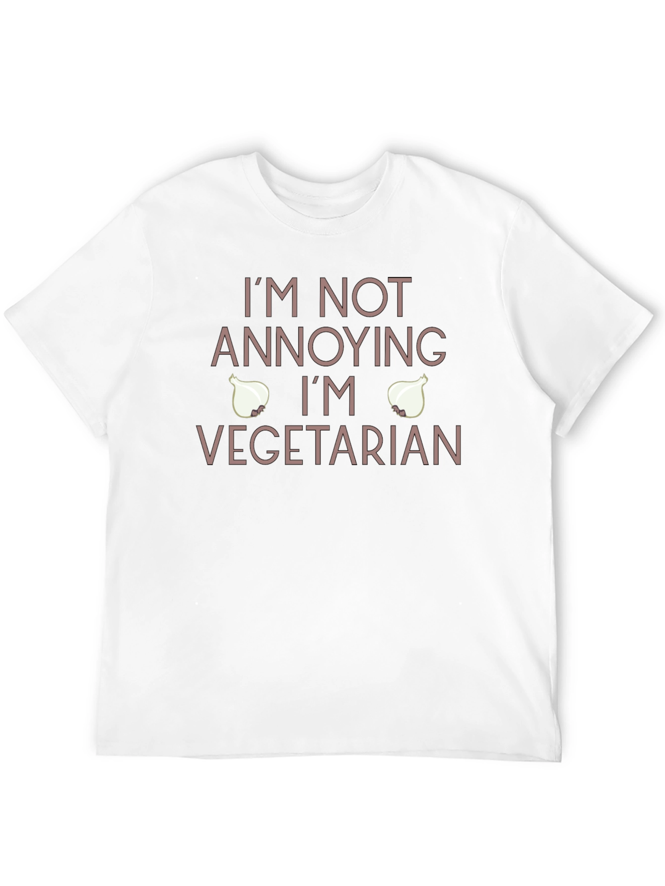Black Vegetarian Humor T-Shirt - Annoying Onion Design view 12