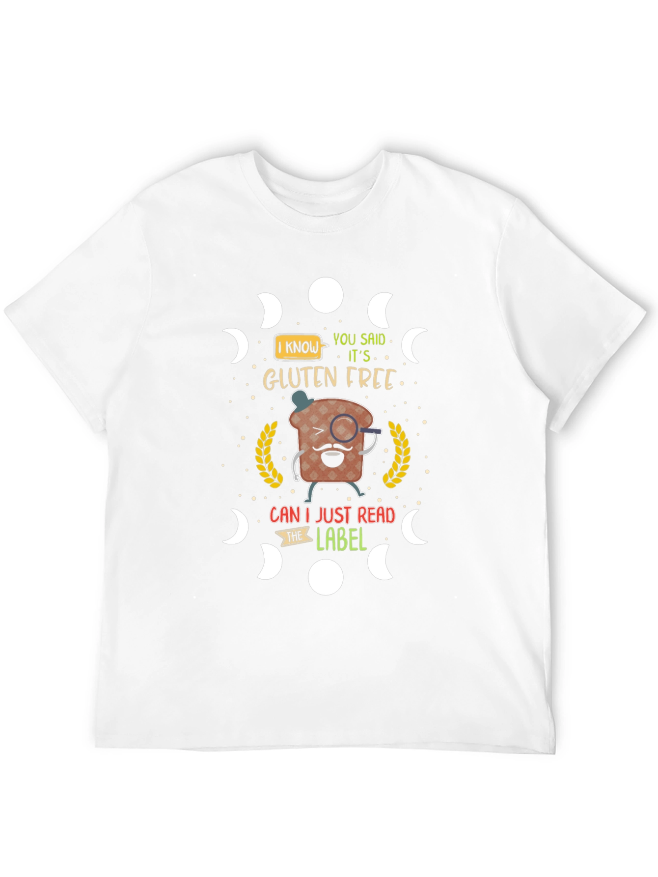 Black Gluten-Free Humor T-Shirt, Funny Foodie Tee view 12
