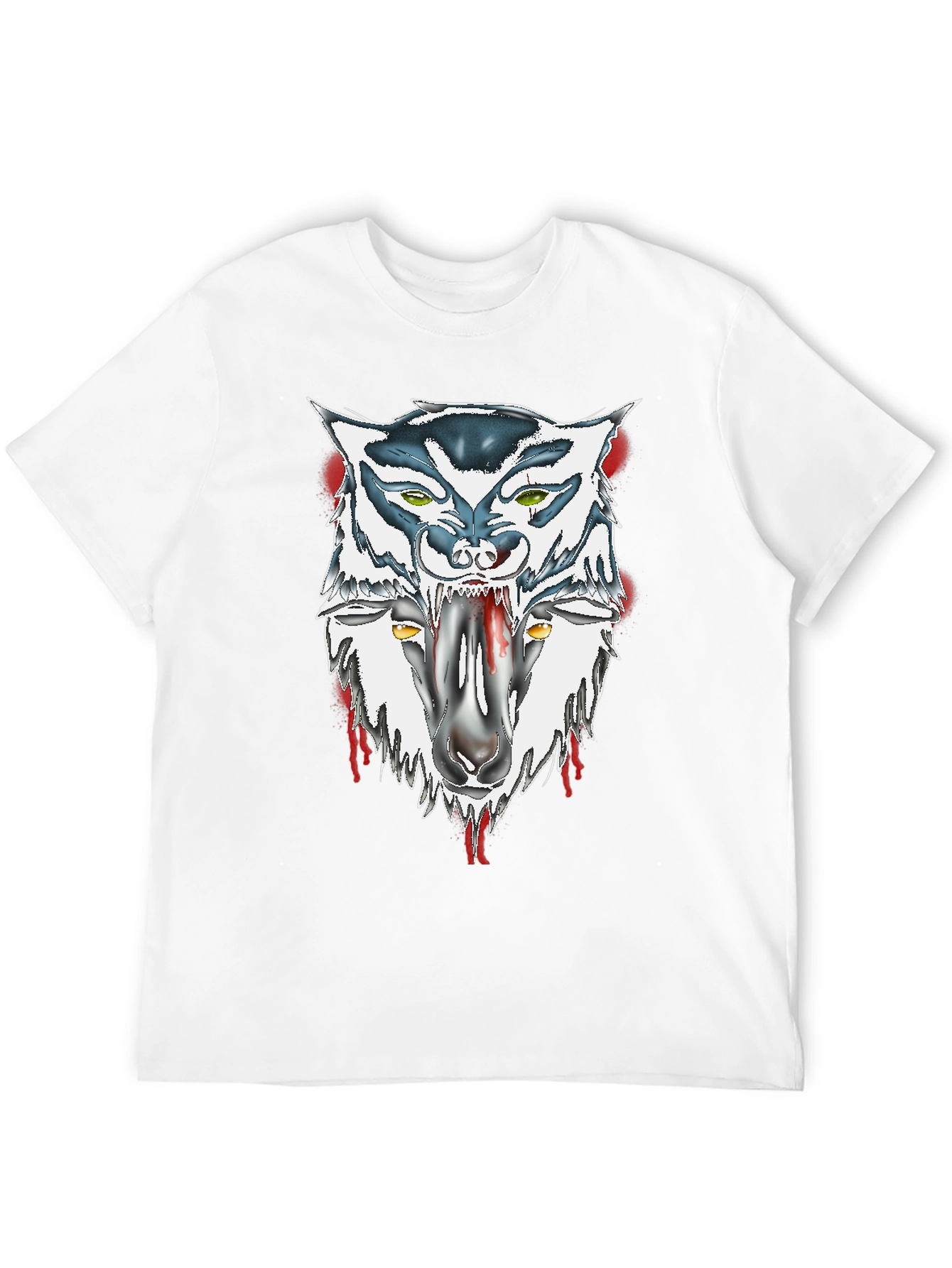 Black Wolf and Sheep Graphic Black T-Shirt view 12