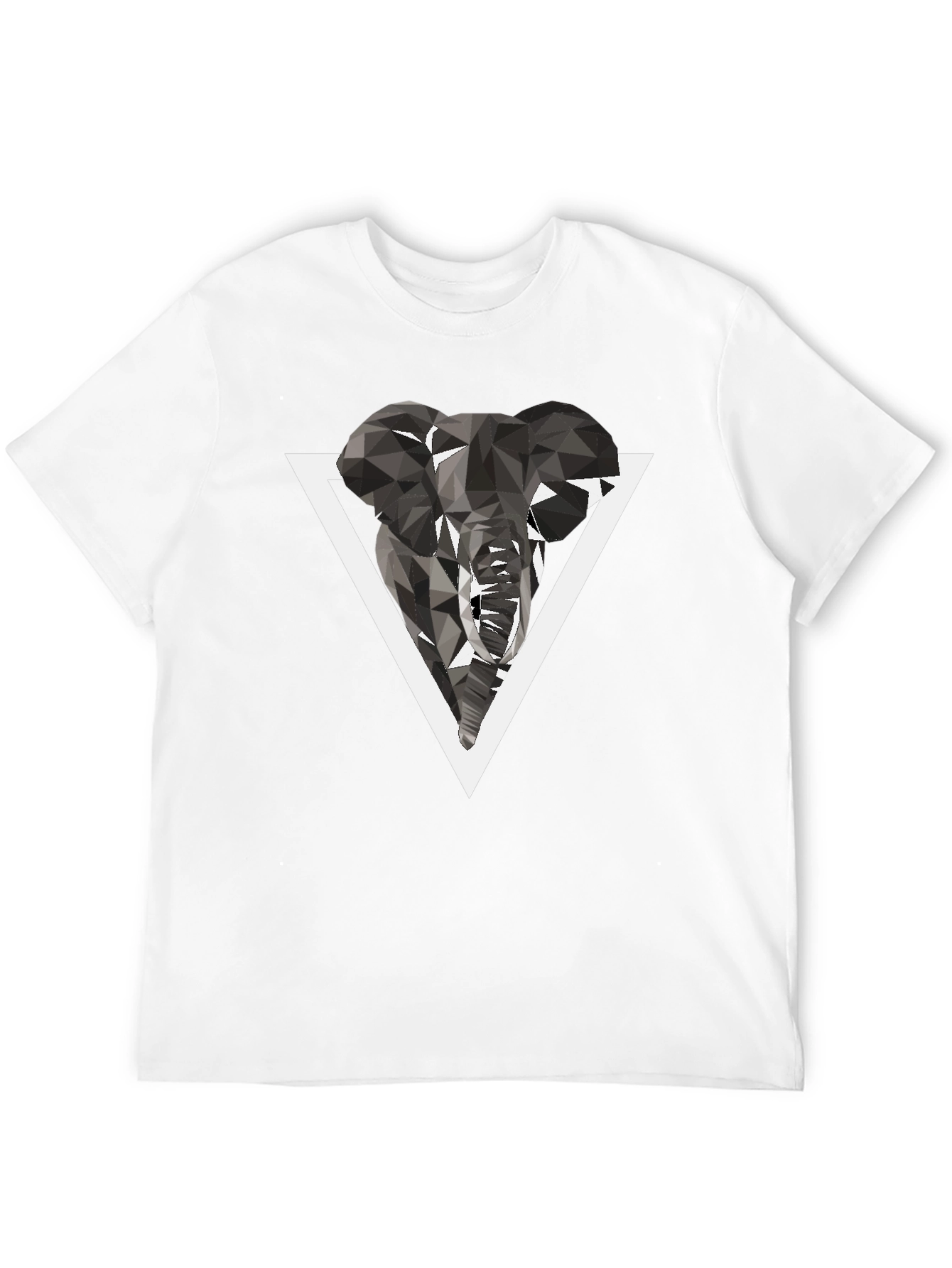 Black Geometric Elephant Graphic T-Shirt view 12