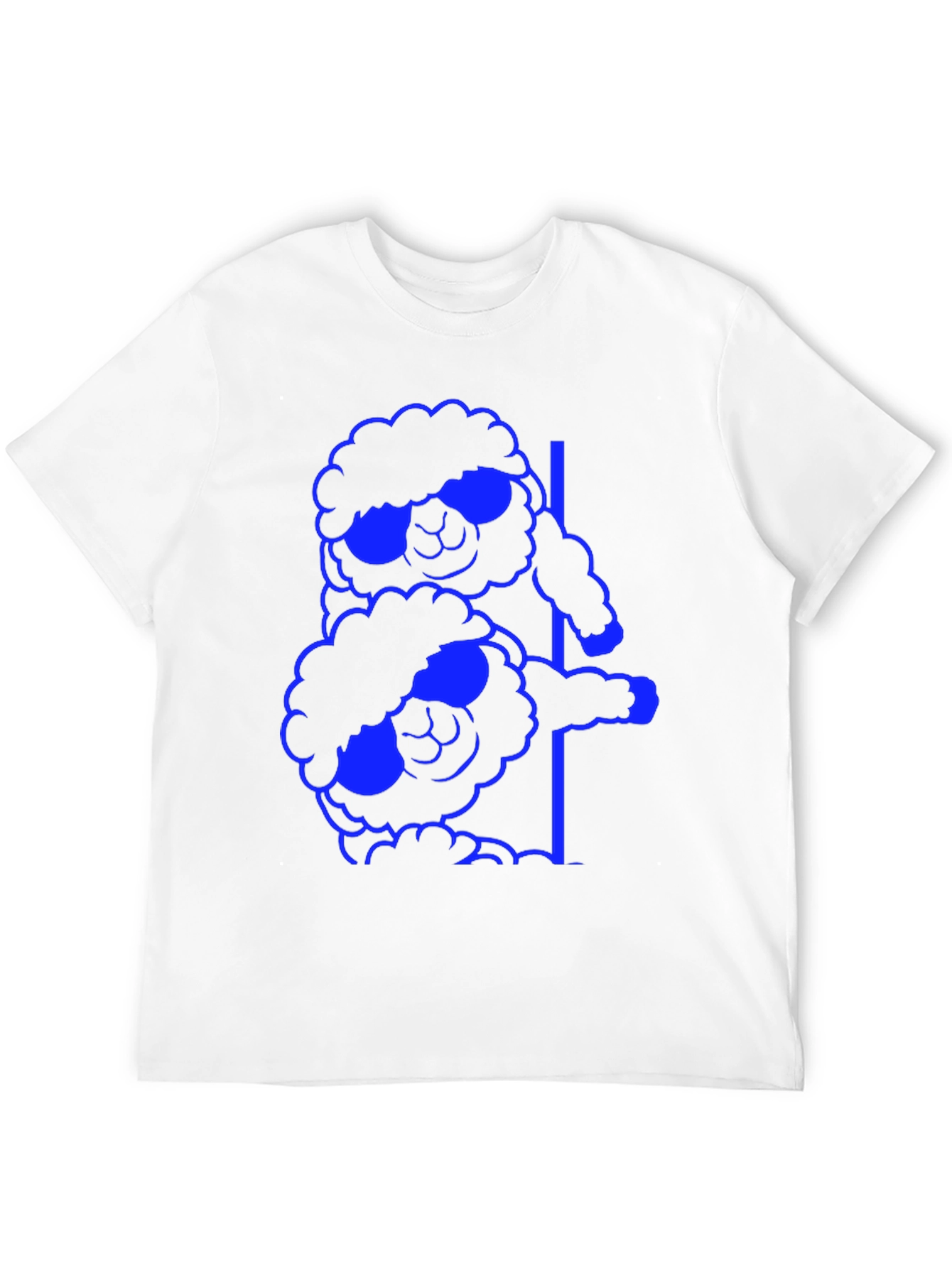 Black Cool Sheep Stack T-Shirt - Black Cotton Tee view 12