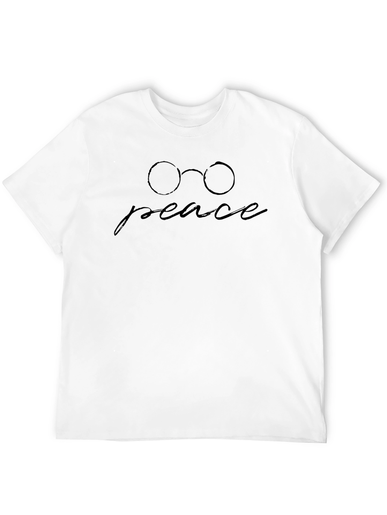 Black Peace Graphic T-Shirt - Black Cotton Blend Tee view 12