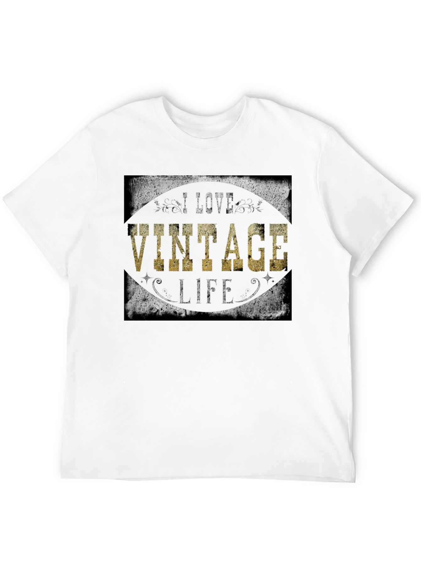 Black I Love Vintage Life Black T-Shirt view 12