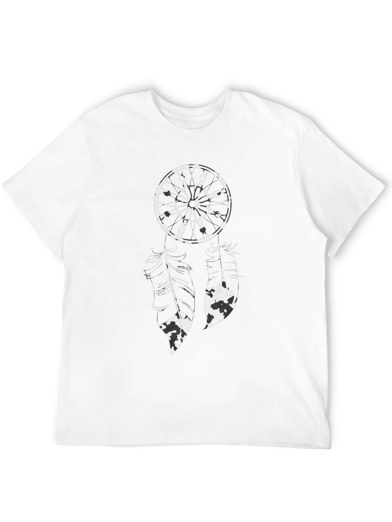 Black Dreamcatcher Graphic Tee - Black Cotton T-Shirt view 12