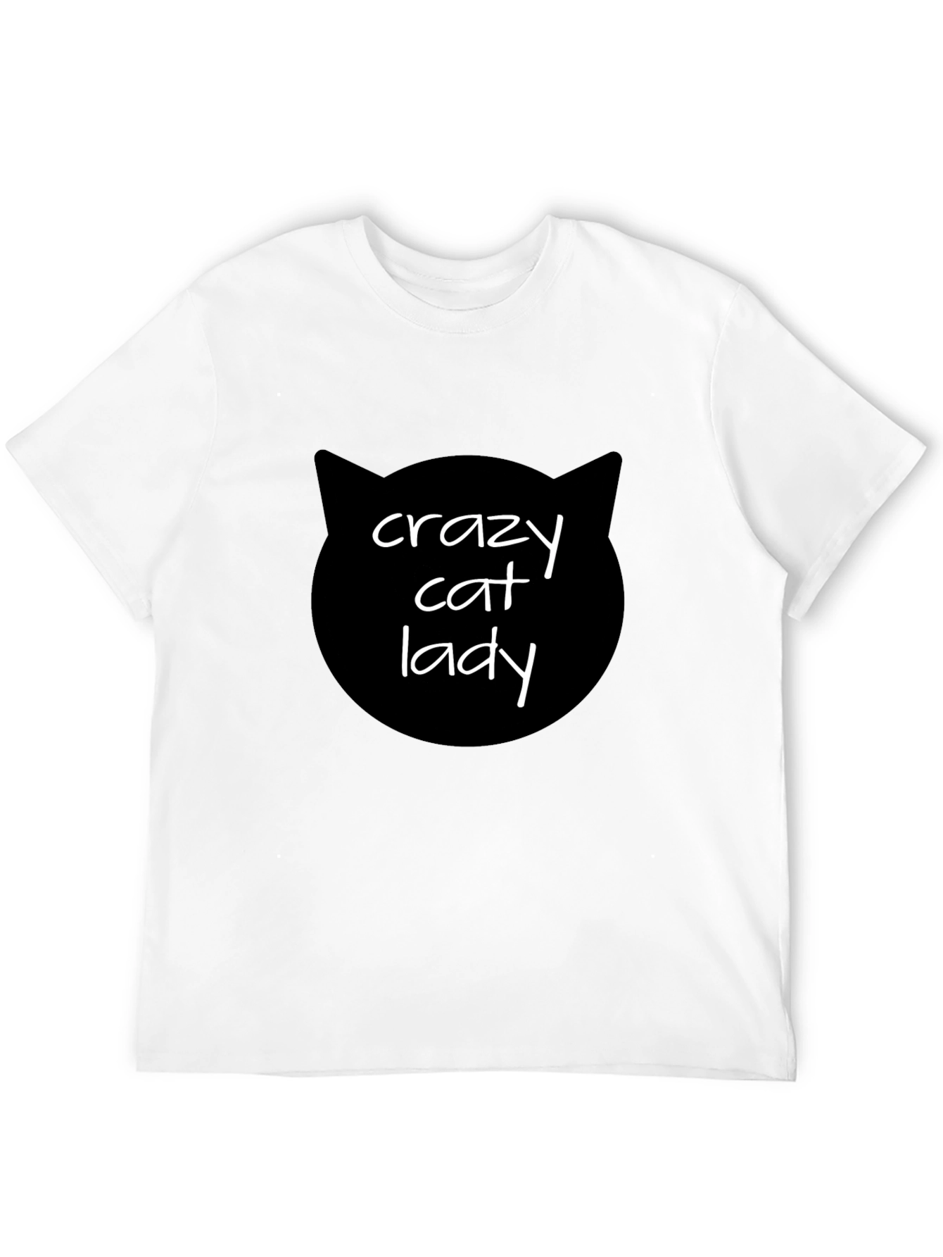 Black Crazy Cat Lady T-Shirt - Black Cat Silhouette Tee view 12