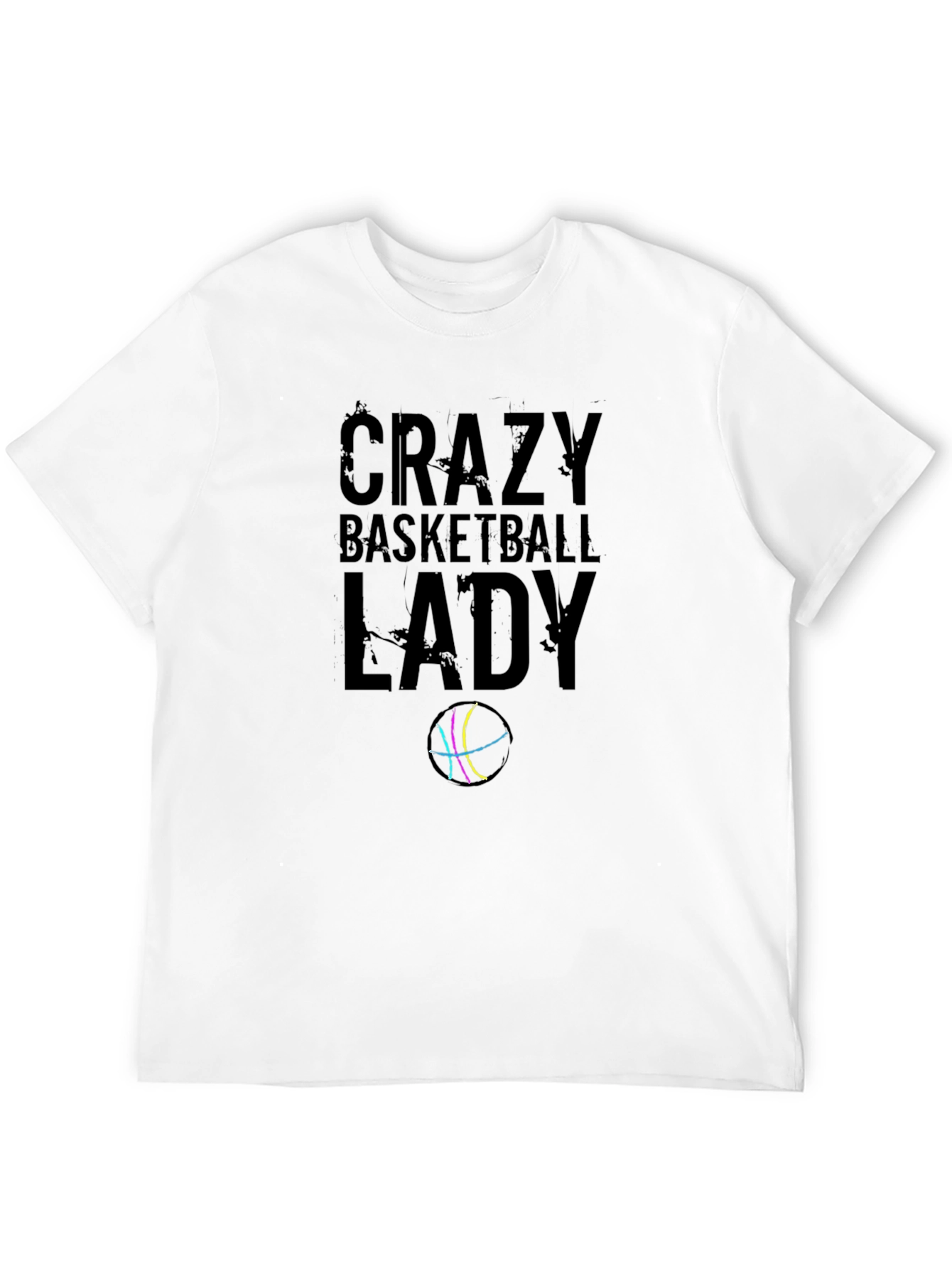Black Crazy Basketball Lady Graphic Tee - Black view 12