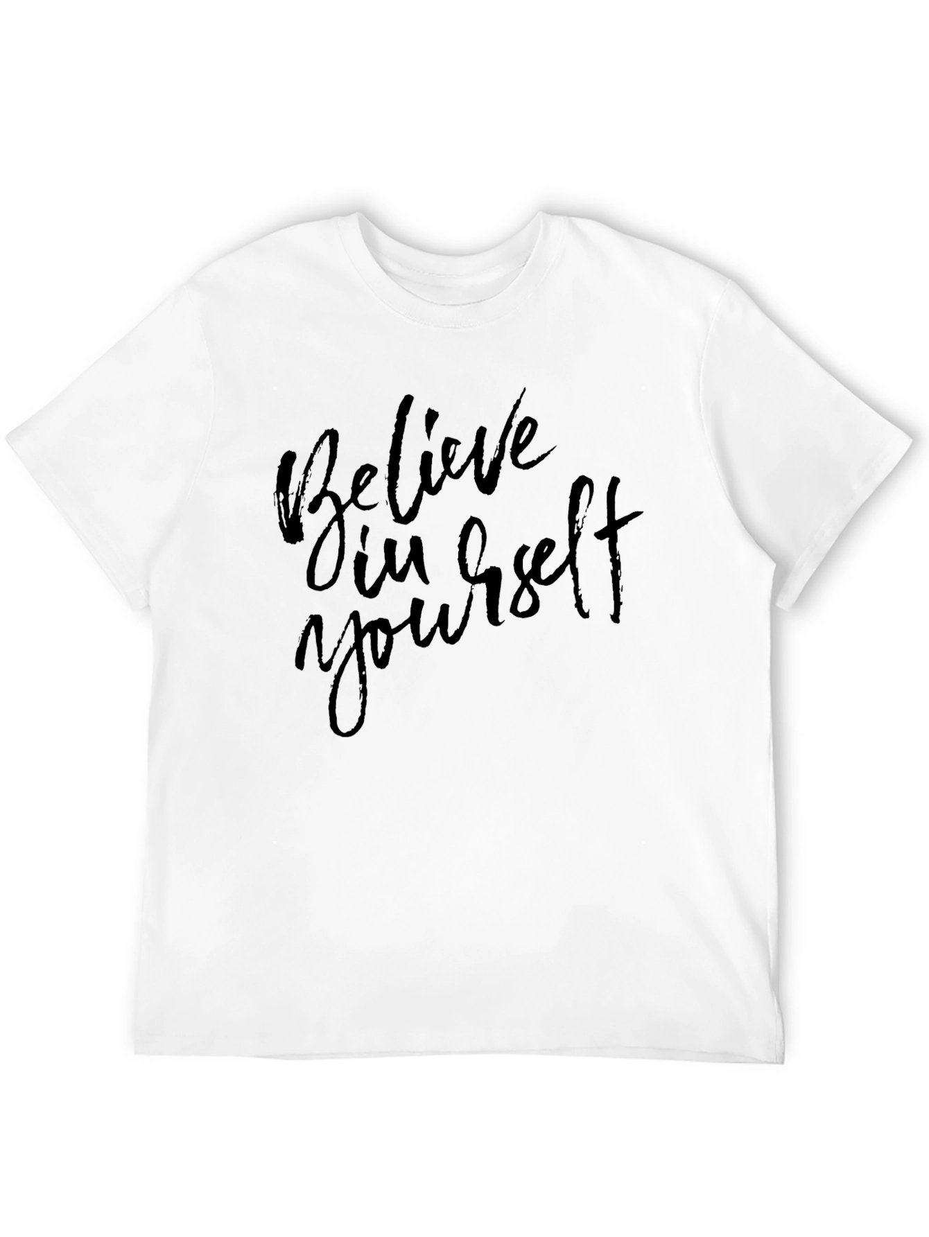 Black Believe In Yourself Graphic Black T-Shirt view 12