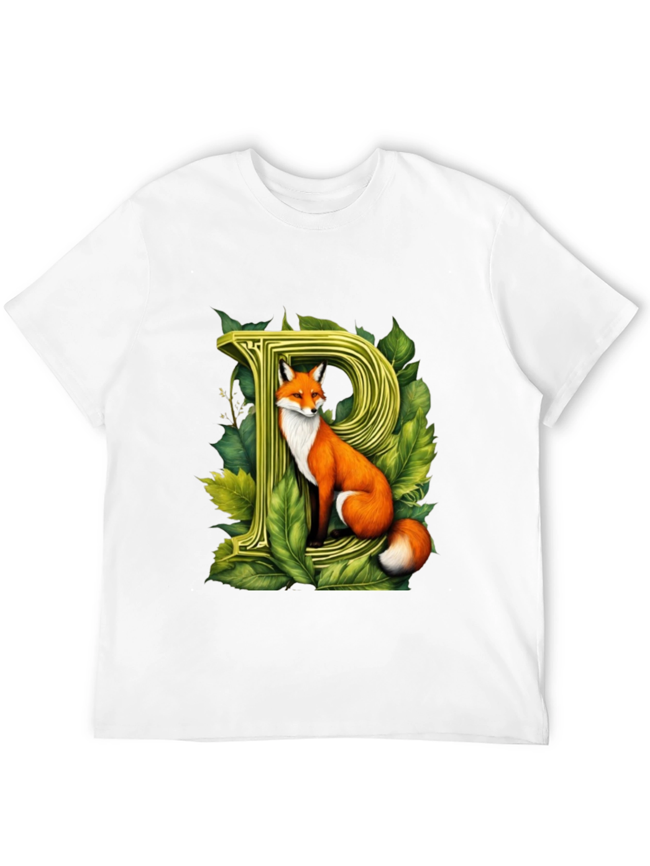 Black Fox P Letter Graphic Black T-Shirt view 12