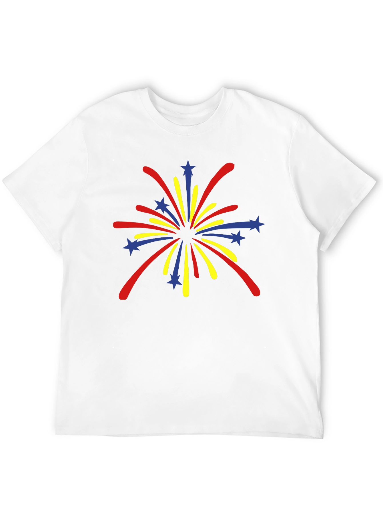 Black Festive Fireworks Graphic Tee - Black Cotton Blend view 12